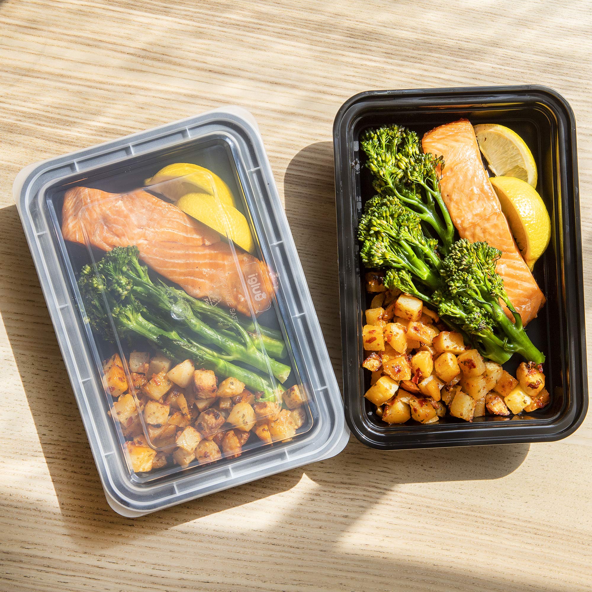 Igluu Meal Prep containers 20 pack] - 1 compartment with Airtight Lids - Plastic Food Storage Bento Box - BPA Free - Reusable Lunch Boxes - Microwavable  Freezer and Dishwasher Safe (28 oz)
