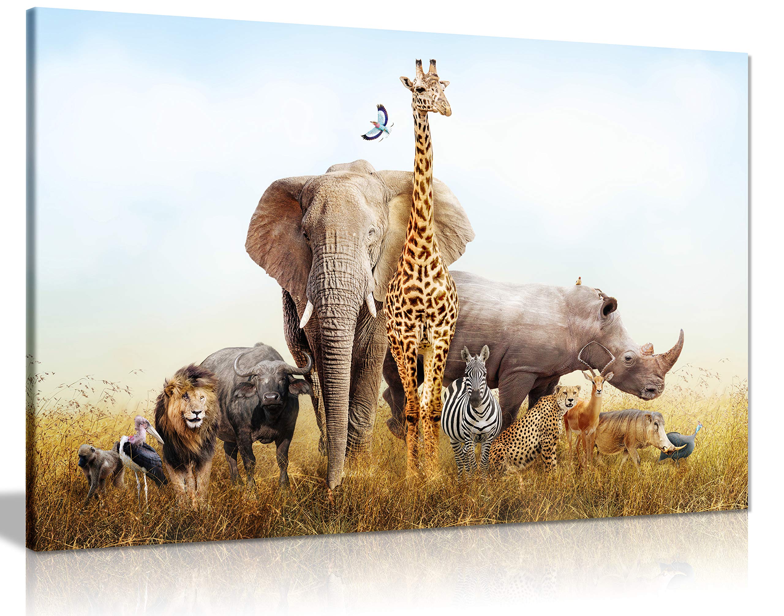 Panther Print, Canvas Wall Art, Framed Pictures For Bedroom Walls, Safari Animals, Print For Special Occasions (46X31)