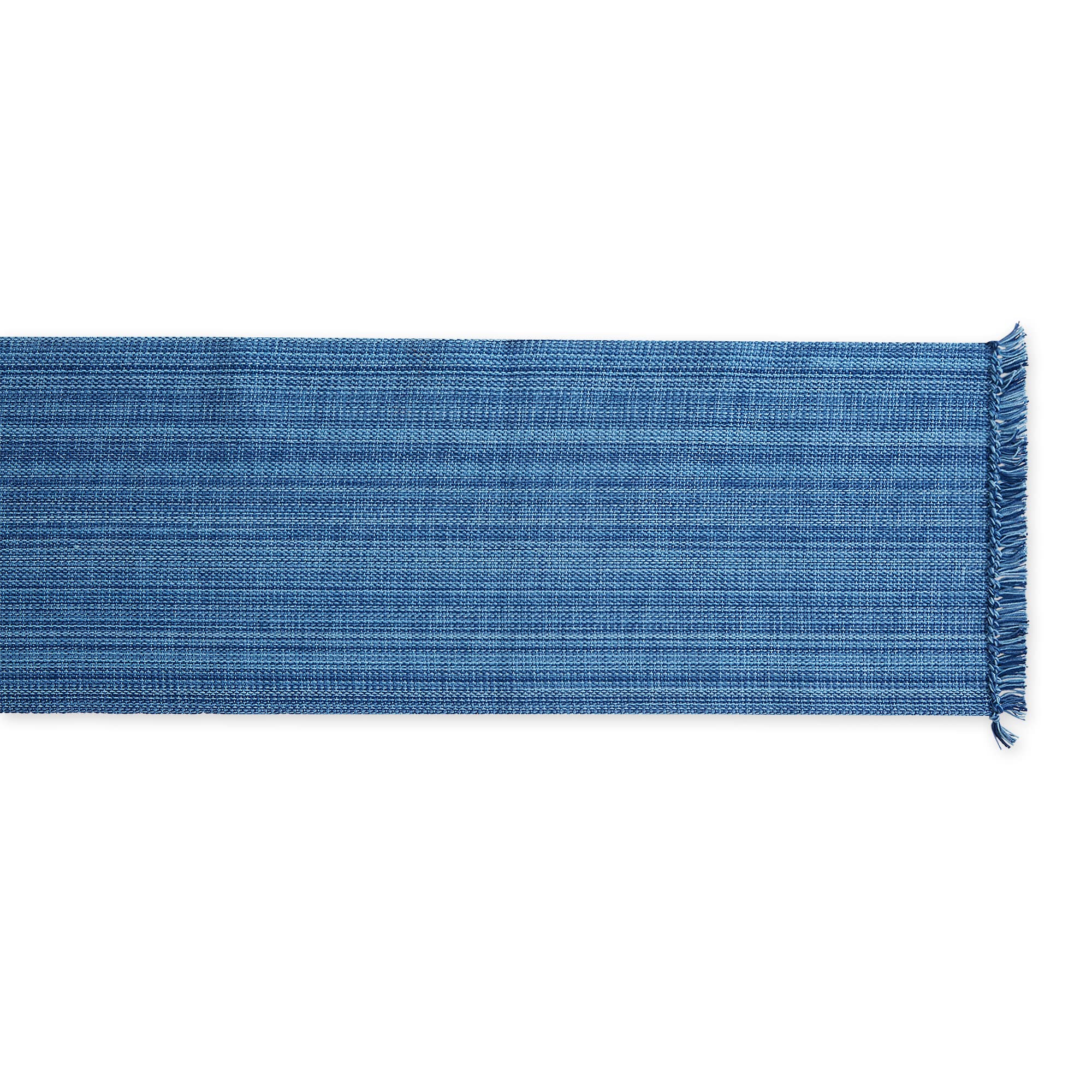 NAUTICAL BLUE VARIEGATED FRINGE TABLE RUNNER 13x72