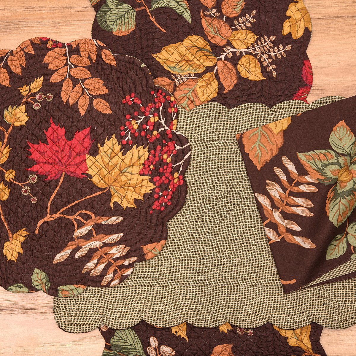 C&F Home 20'' X 20'' Amison Fall Autumn Harvest Leaves Reversible Cotton Machine Washable Single Napkin Kitchen Dining Dinner Ta