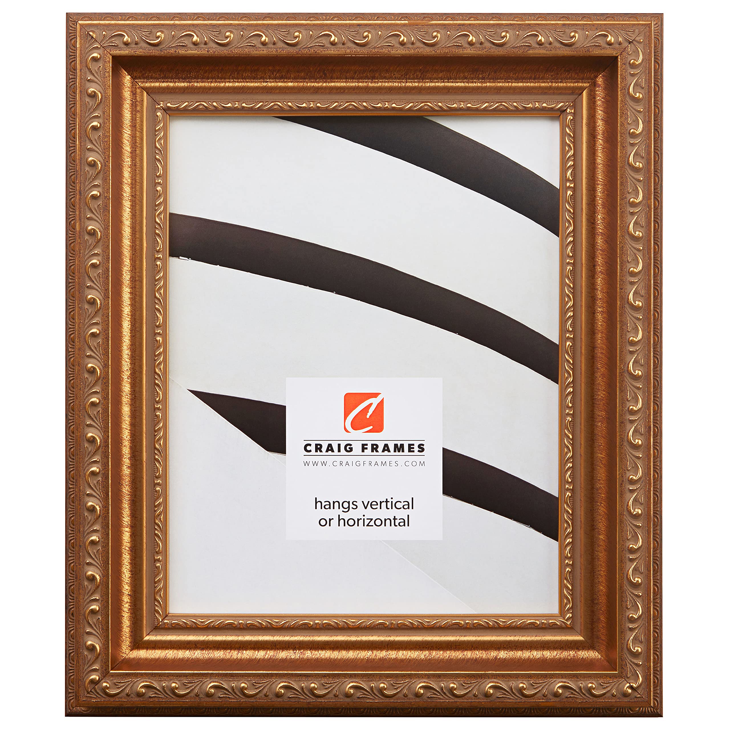 Craig Frames French Ornate, 13x19 Picture Frame, Antique Gold