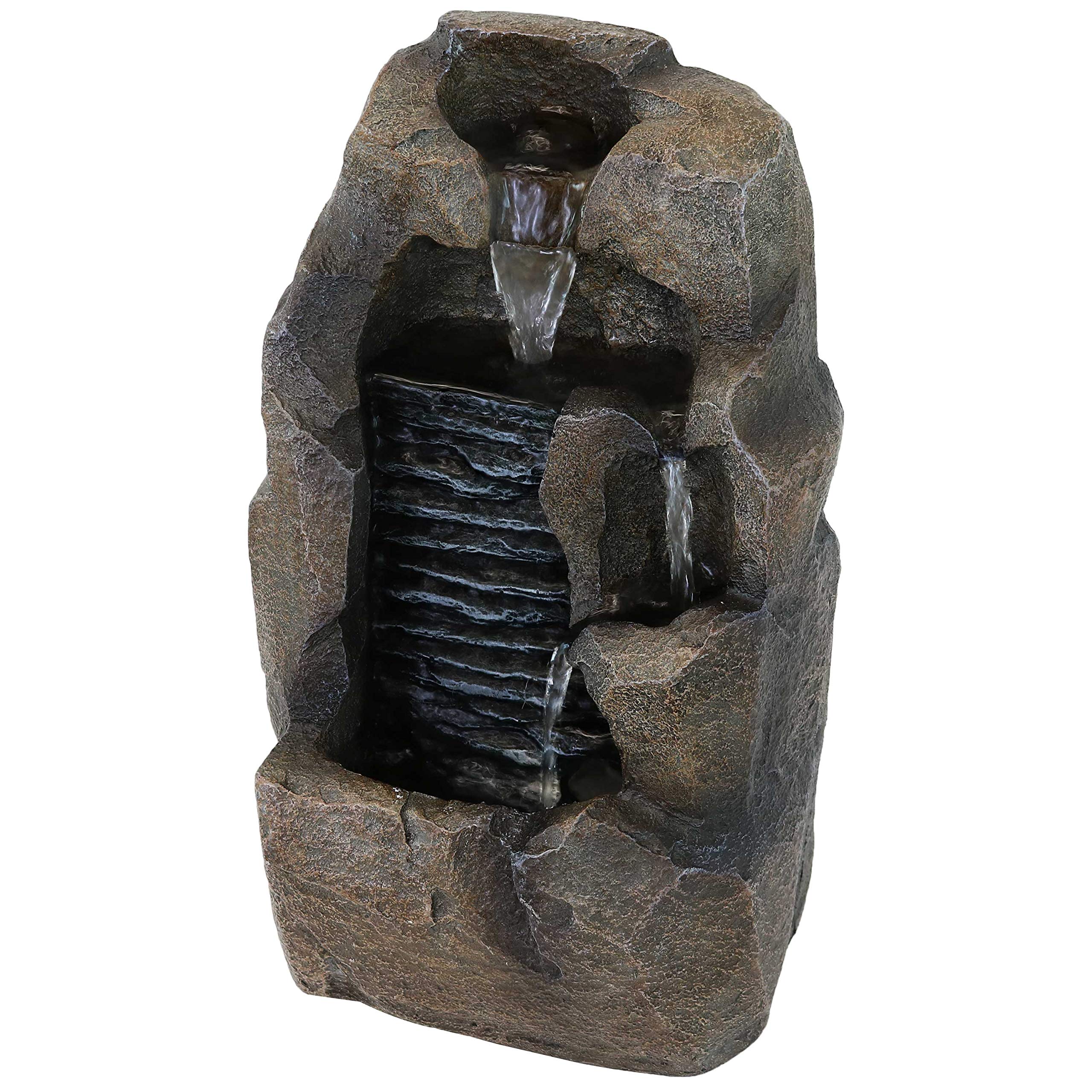 Sunnydaze Stony Rock 11-Inch Indoor Tabletop Fountain - Electric Submersible Fountain with Adjustable Flow