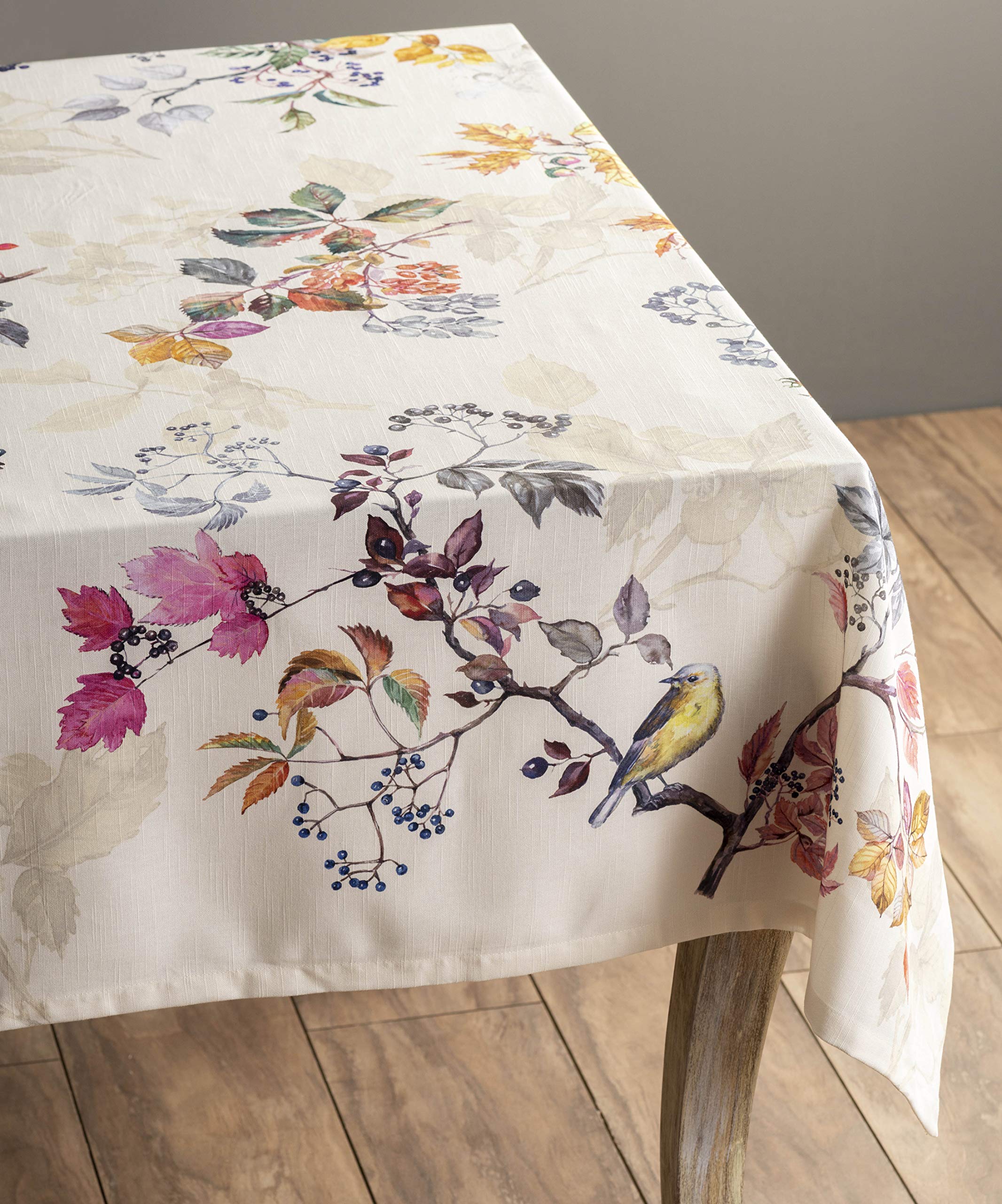 Maison D Hermine Equinoxe - Beige 100% Cotton Tablecloth Kitchen Dining Table Cloth For Rectangle Tables Farmhouse Tabletop Cove
