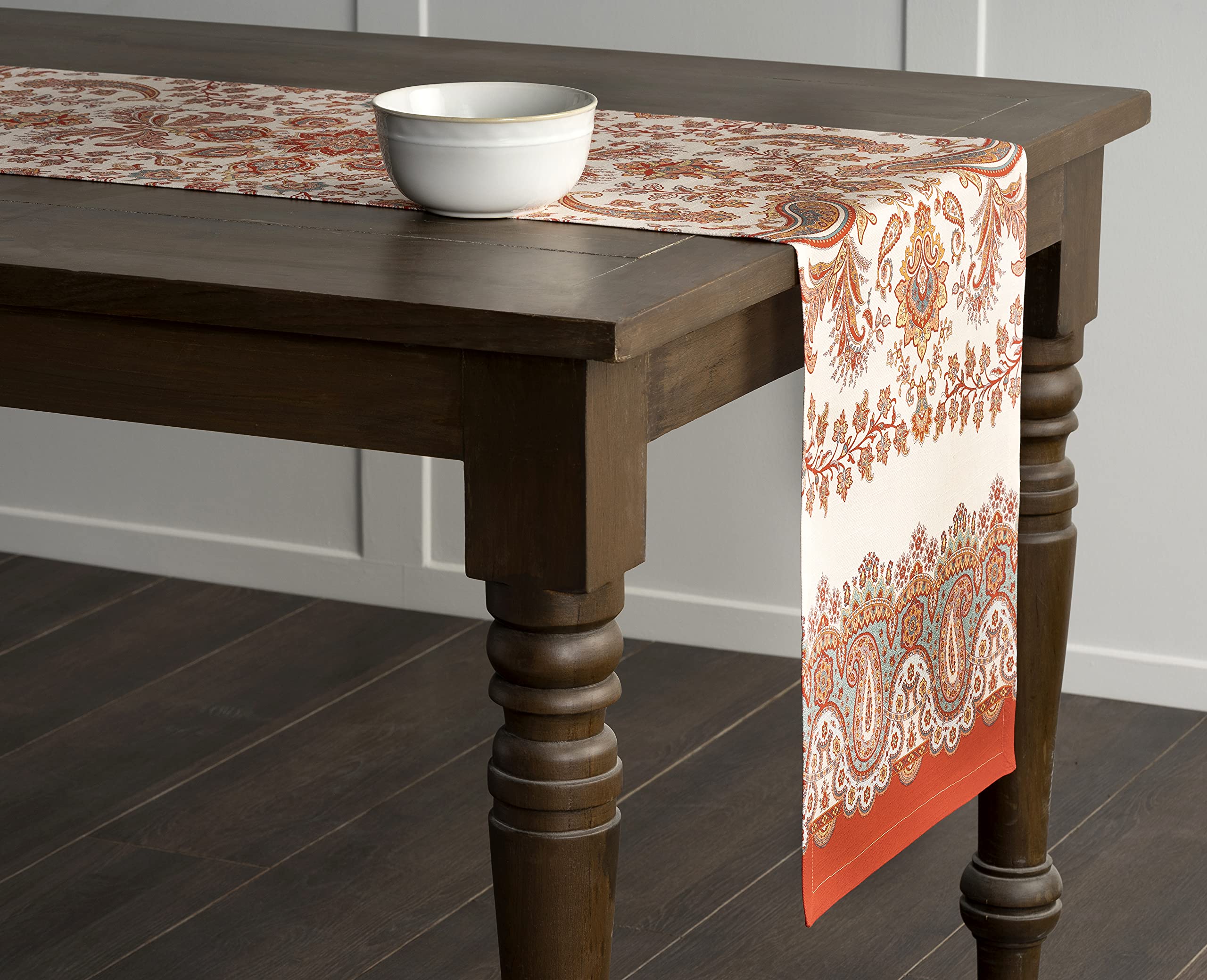 Maison D' Hermine Table Runner 100% Cotton 14.50Inch X 72Inch Decorative Table Runners, Dining, Kitchen, Parties & Camping, Cach