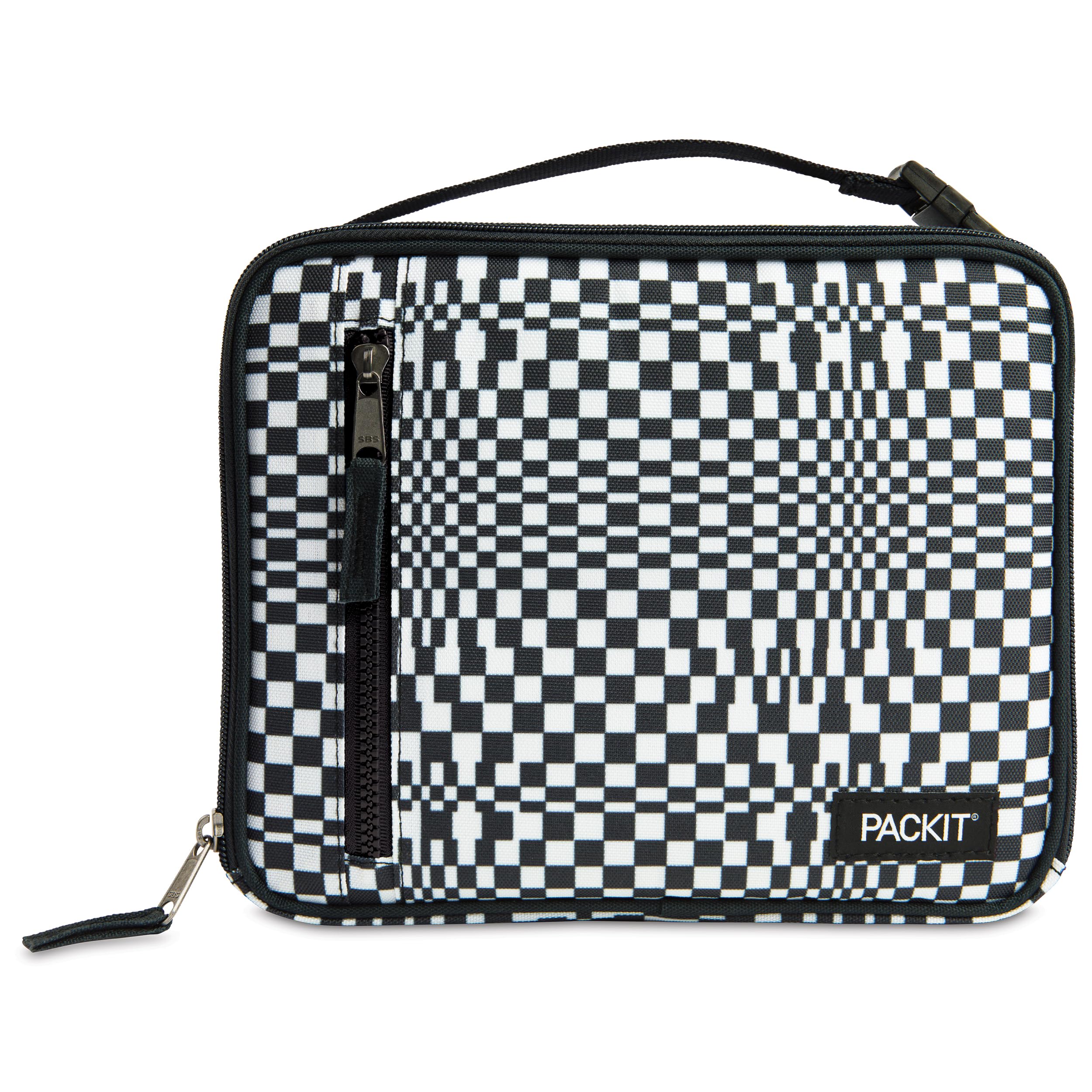 Packit Freezable Classic Lunch Box, Checked Out, Built With Ecofreeze Technology, Collapsible, Reusable, Zip Closure With Zip Fr