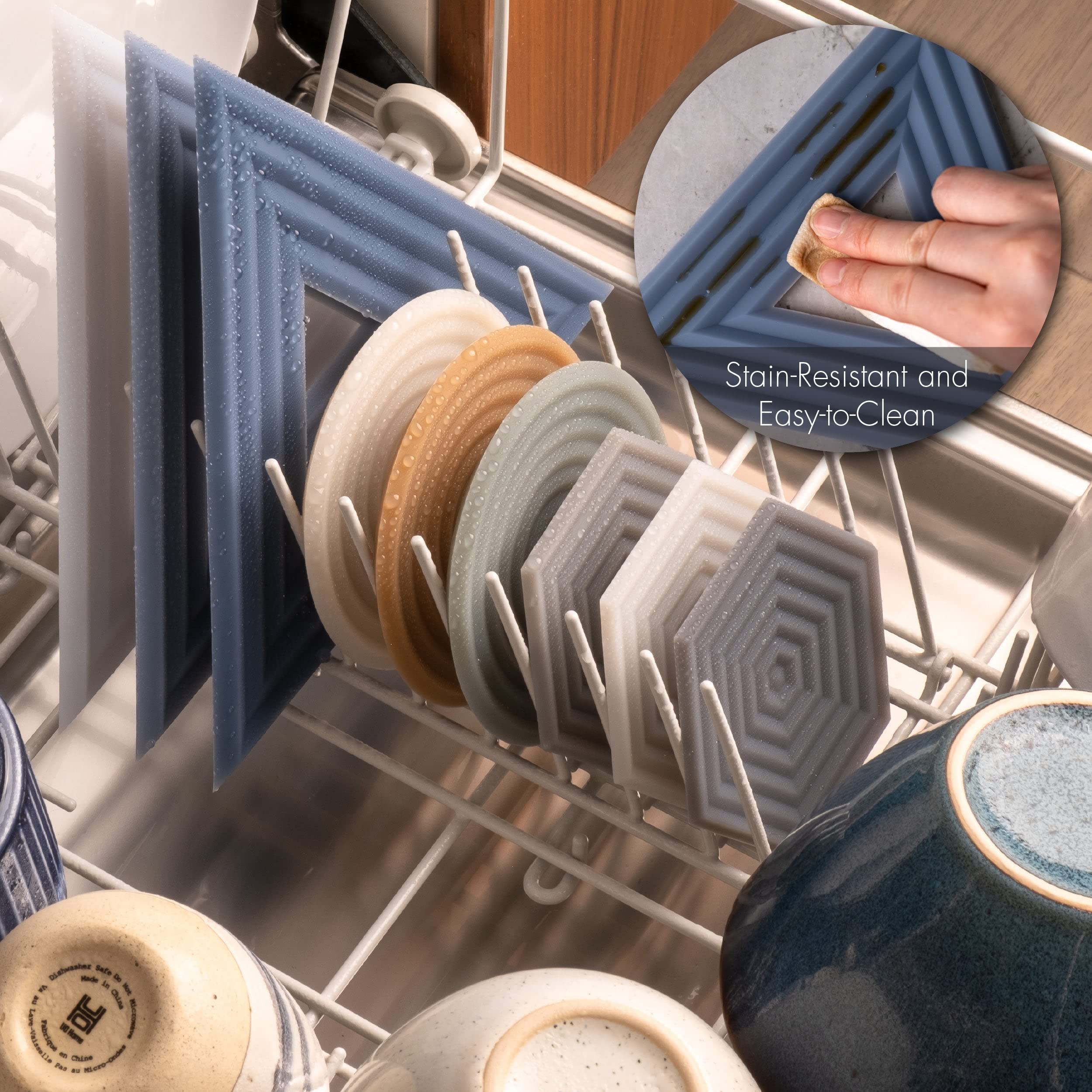 The Degre Trivet (Joshua Tree, Set Of 3) By Line+Arc. Potholder, 10Mm Thick & Heat Resistant To 500F. 100% Food-Grade Silicone,