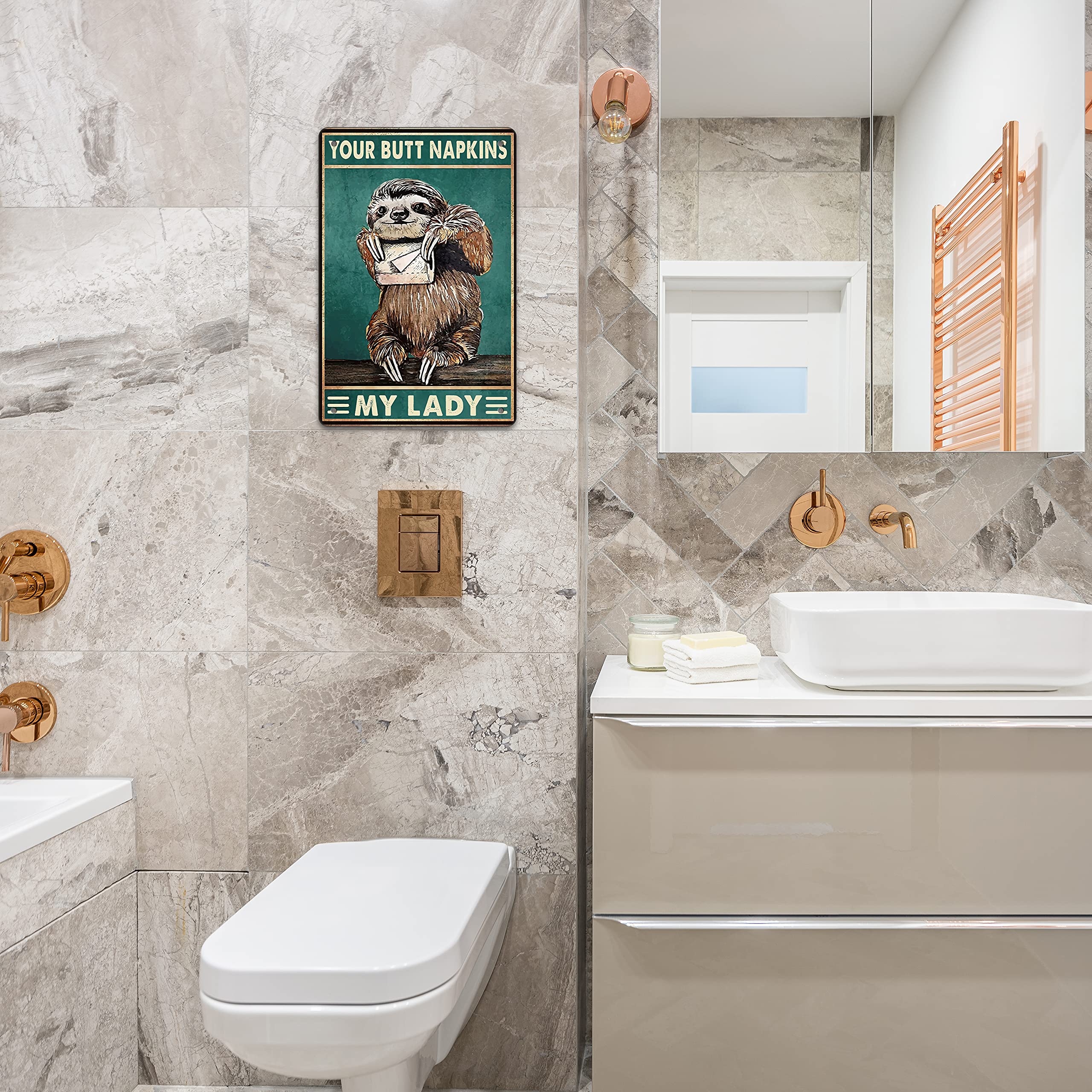 Funny Sloth Wall Decor Sign Sloth Bathroom Sign Gothic Decor Medieval decor Sloth Wall Decor Sloth Wall Art Poster Retro Poster Toilet Cave Bar Home Coffee Bathroom Wall Decoration Sign 8x12 Inch