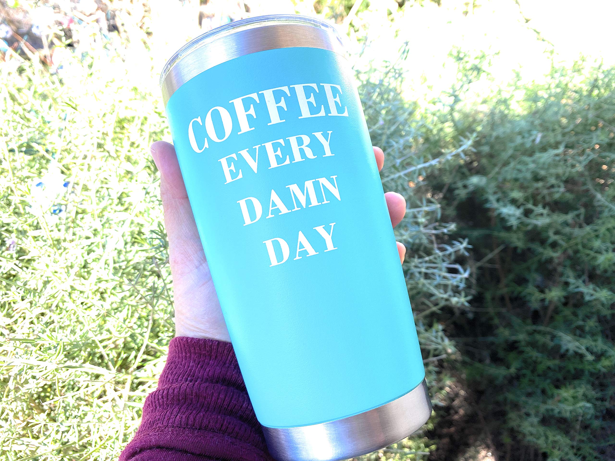 Funny Coffee Tumbler Travel Mug Insulated Tumblers Mugs With Sayings Coffee Every Damn Day | 20 Oz Cups With Lids Stainless Stee