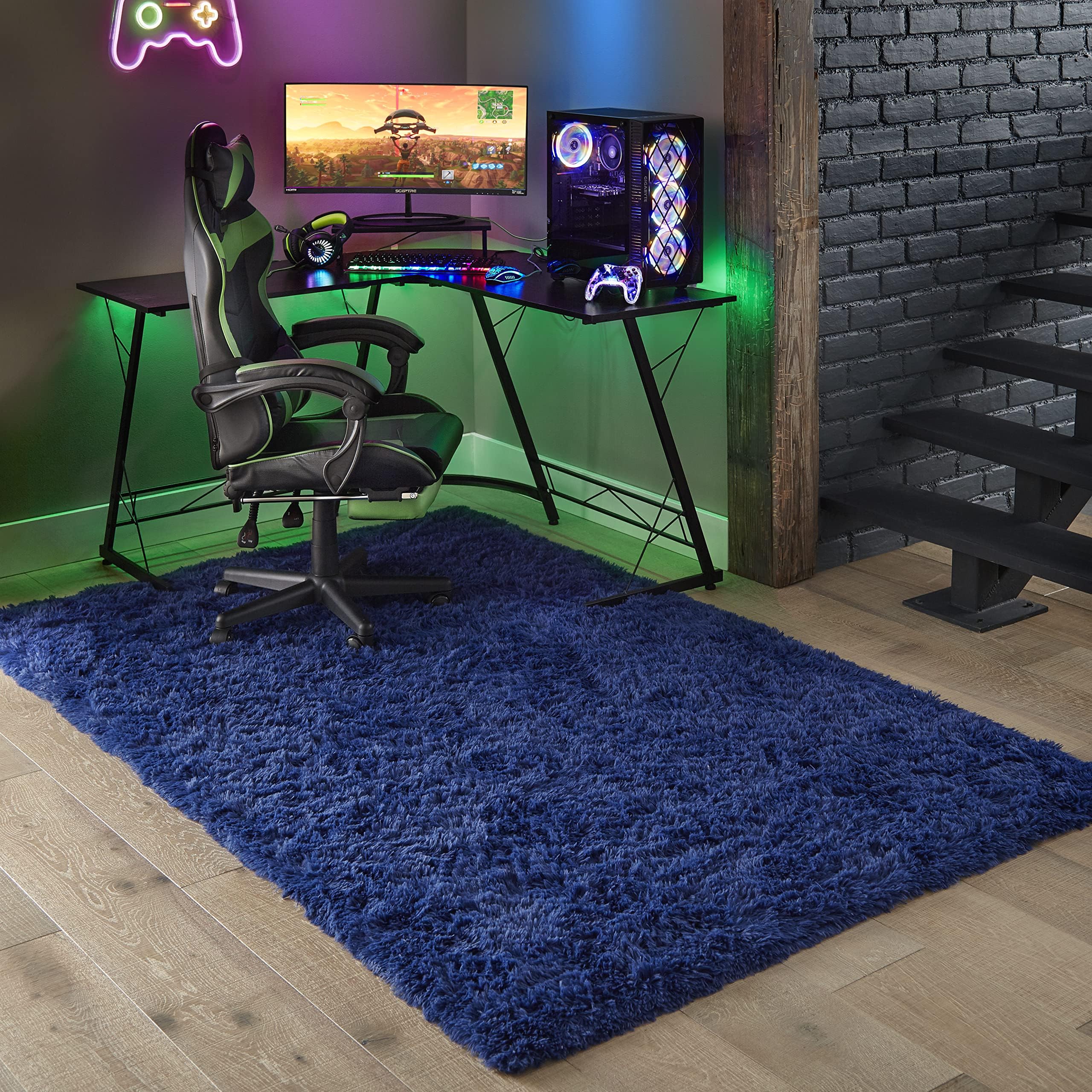 Ophanie Blue Rug, Boys 3x5 Rugs for Bedroom Royal Dark Blue Carpet Nursery Aesthetic, Kids Playroom Navy Area Rugs for Girls Tee