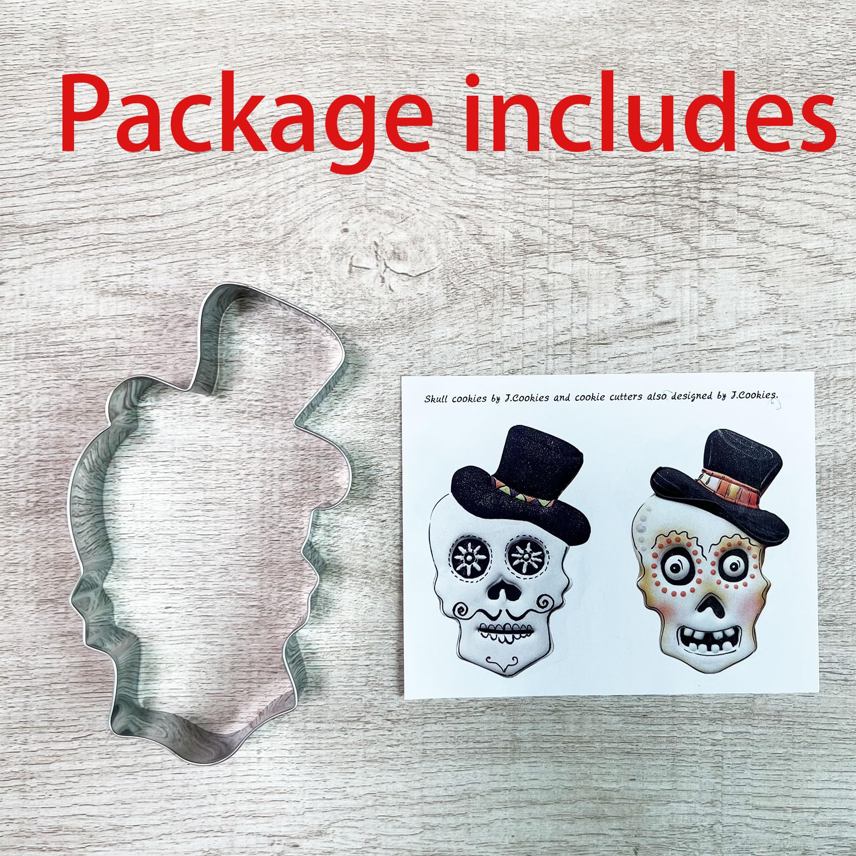 Liliao Halloween Skull With Hat Cookie Cutter - 3.4 X 5.4 Inches - Stainless Steel - By Janka