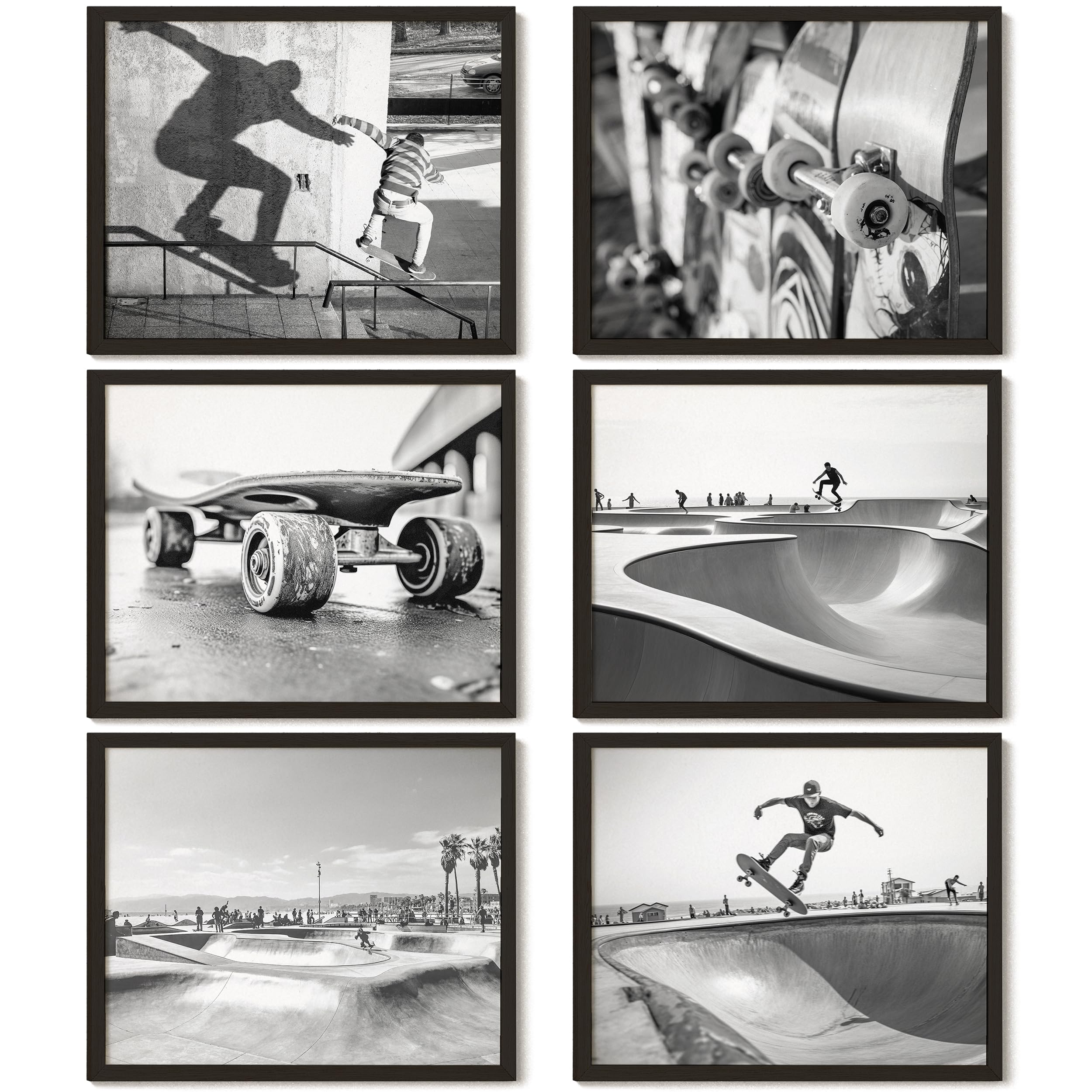 97 Decor Skateboarding Wall Decor - Skater Room Decor, Black White Skateboard Poster, Skate Board Wall Art Prints, Skater Pictur