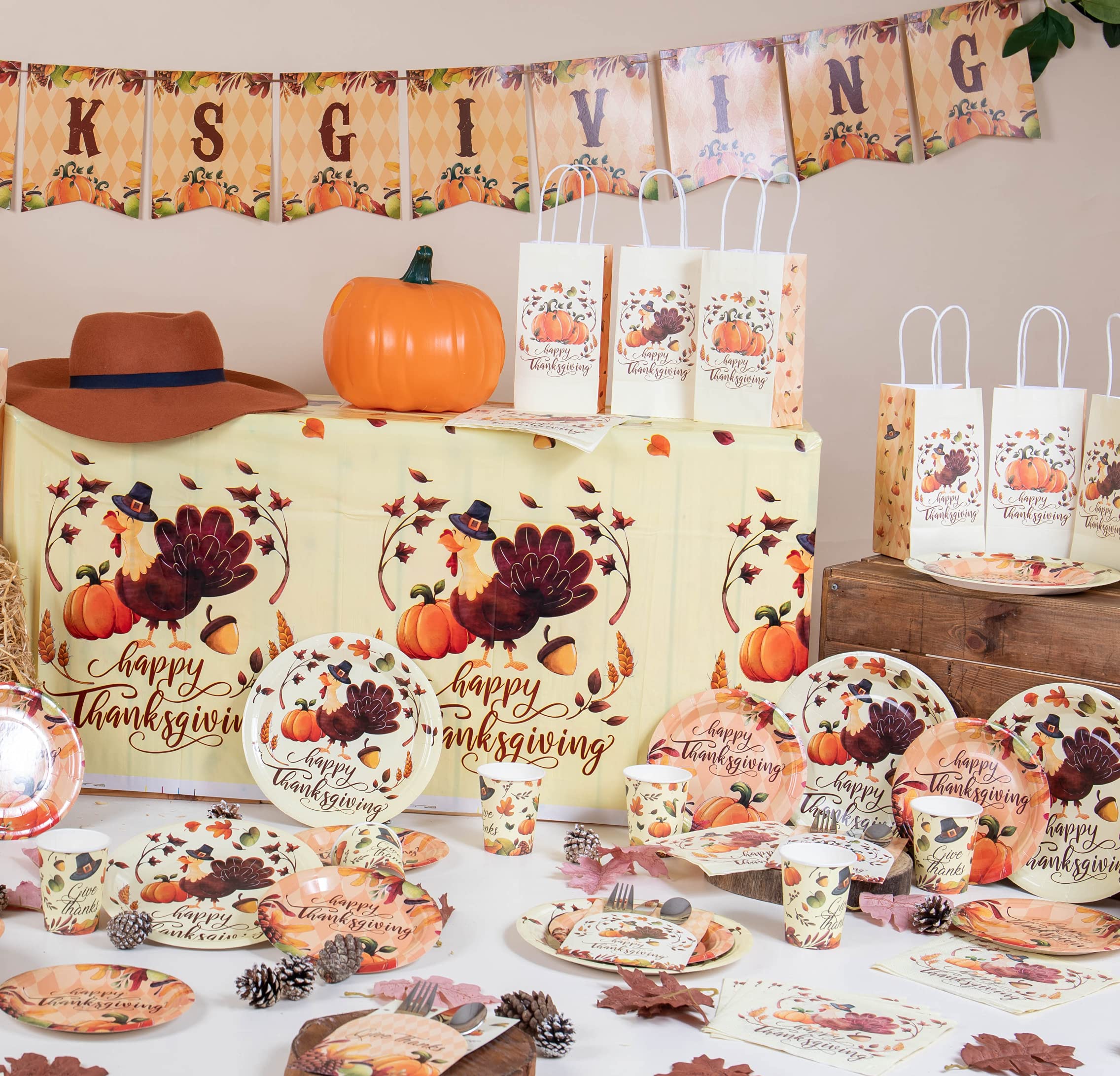 Joyful Toys Thanksgiving Utensil Holder / 24 Pieces Turkey Cutlery Silverware Holder Paper Pocket Set For Thanksgiving Party Sup