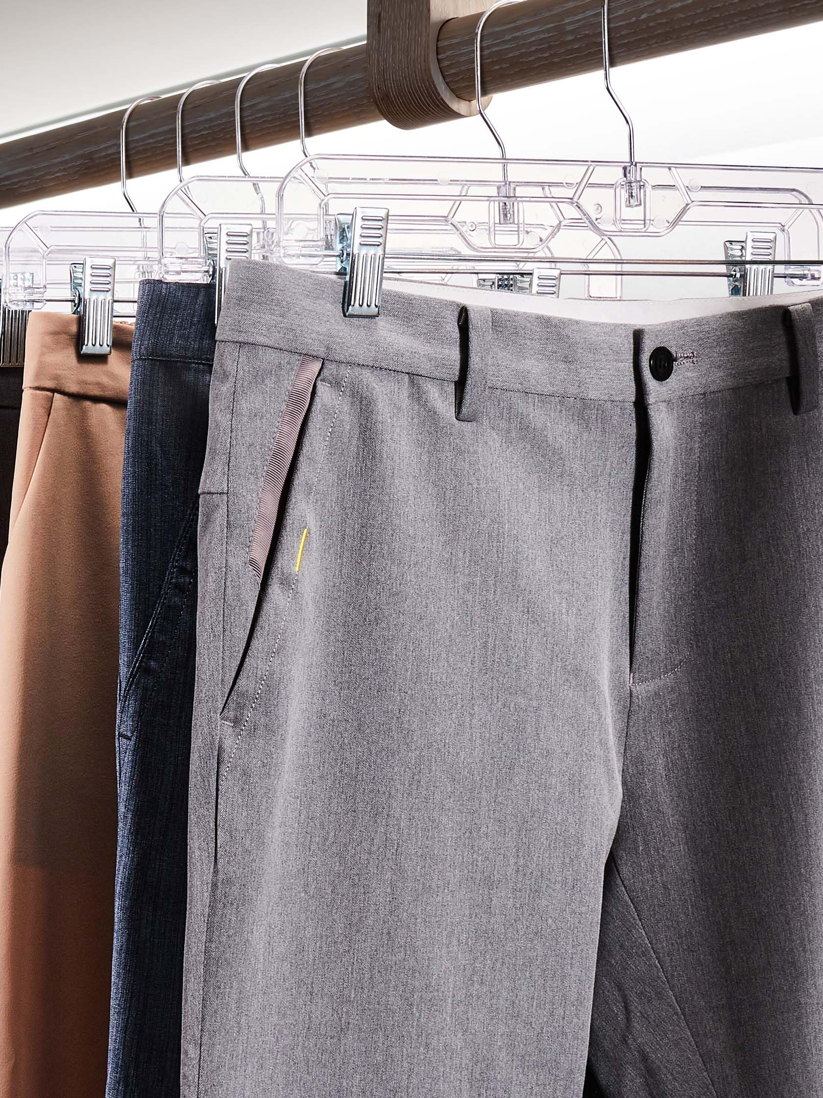 House Day 50 Pack 14 Inch Clear Plastic Skirt Hangers With Clips, Skirt Hangers, Clip Hangers For Pants,Trouser Bulk Plastic Pan