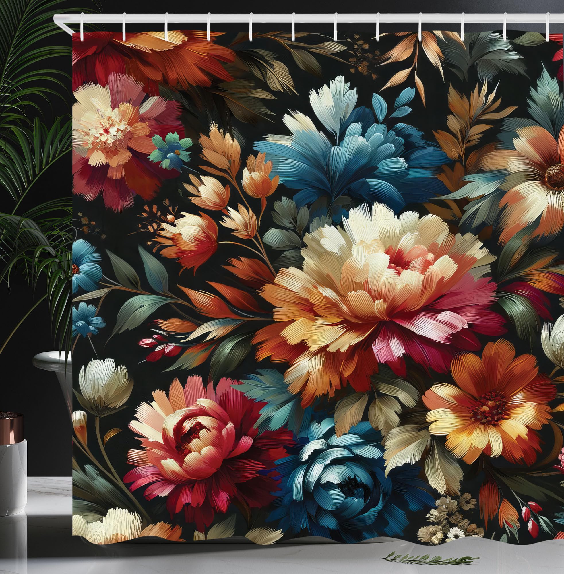 Ambesonne Floral Shower Curtain, Springtime Scene Of Aquarelle Look Garden Scene Flowers Leafy Atmosphere, Cloth Fabric Bathroom