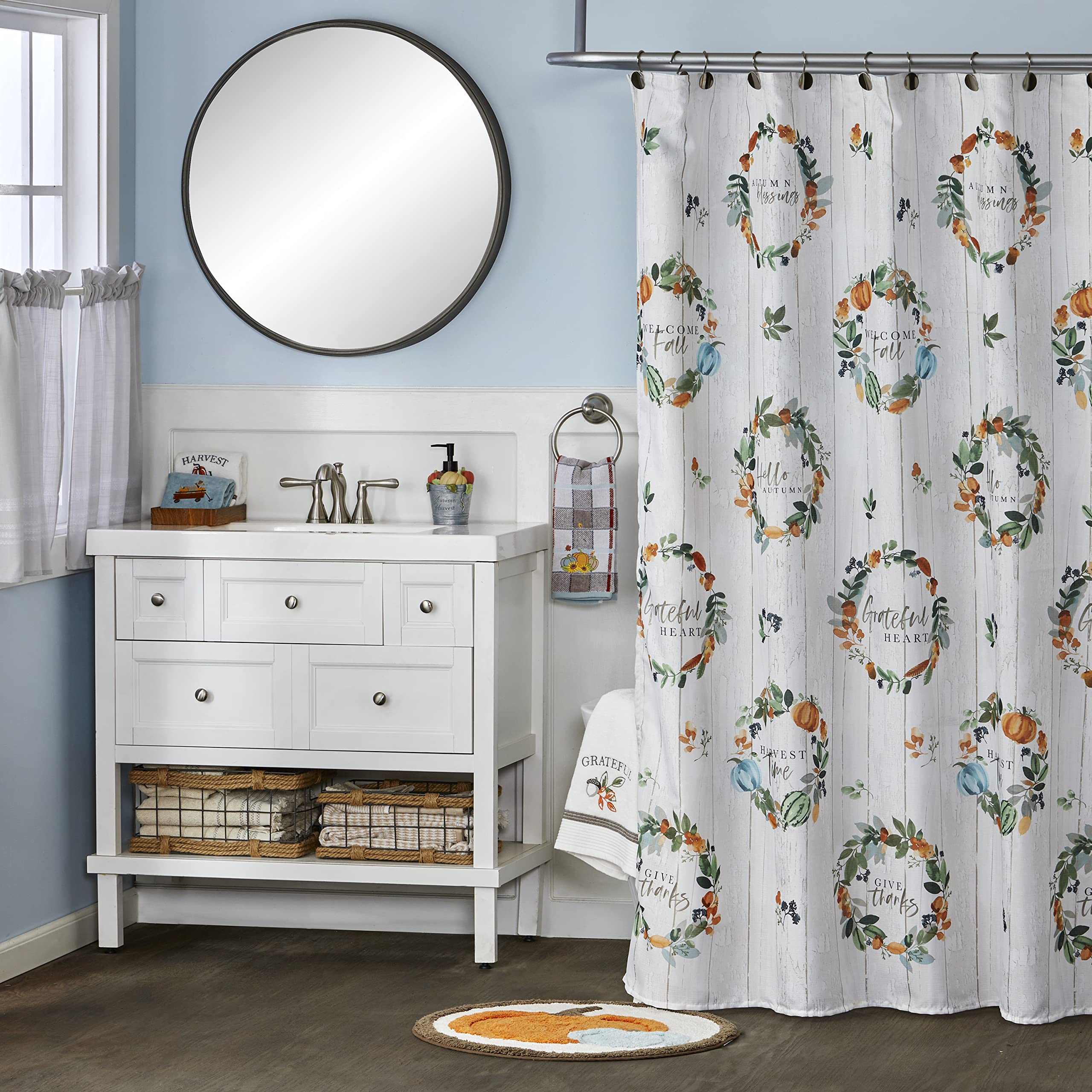 Skl Home Fall Nature'S Harvest Hand Towel Set, White Small