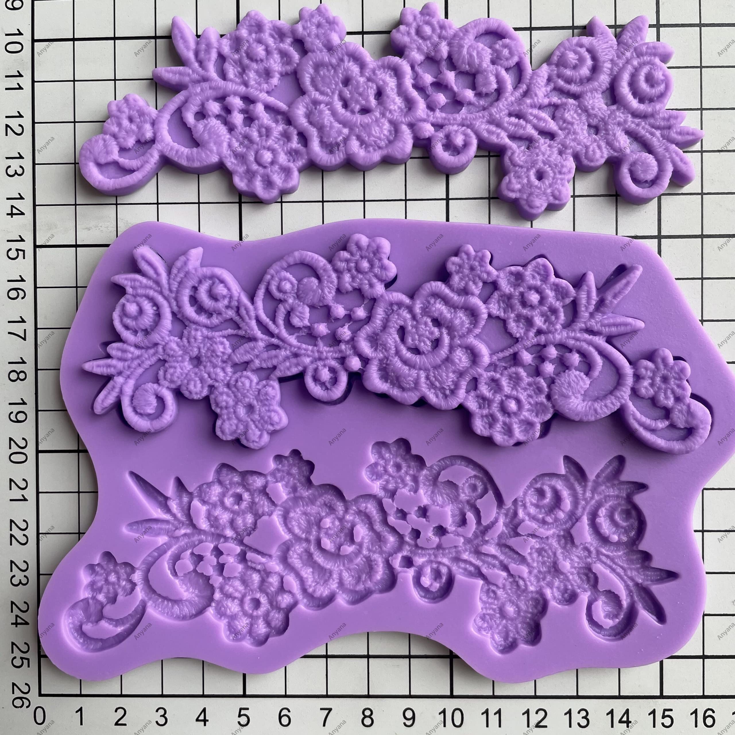 Anyana Flower Sugar Edible Vine Royal Lace Wedding Cake Silicone Embossing Mould Fondant Impression Mat Decorating Medallion Mol