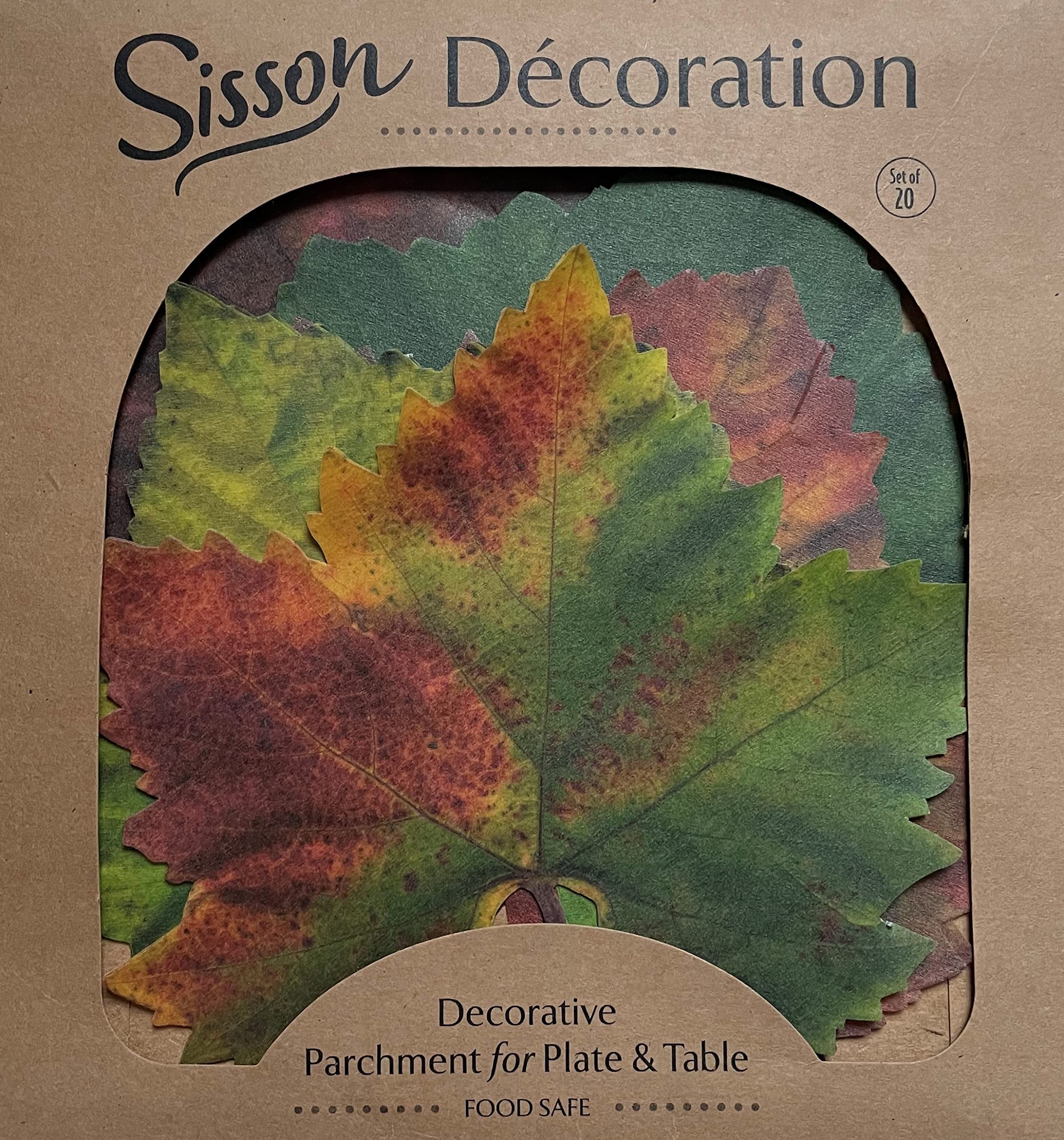 Sisson Distribution Parchment Paper Leaves for Charcuterie Boards - Pack of 20, French Parchment, Grape Variety, 7.8" x 8.5"