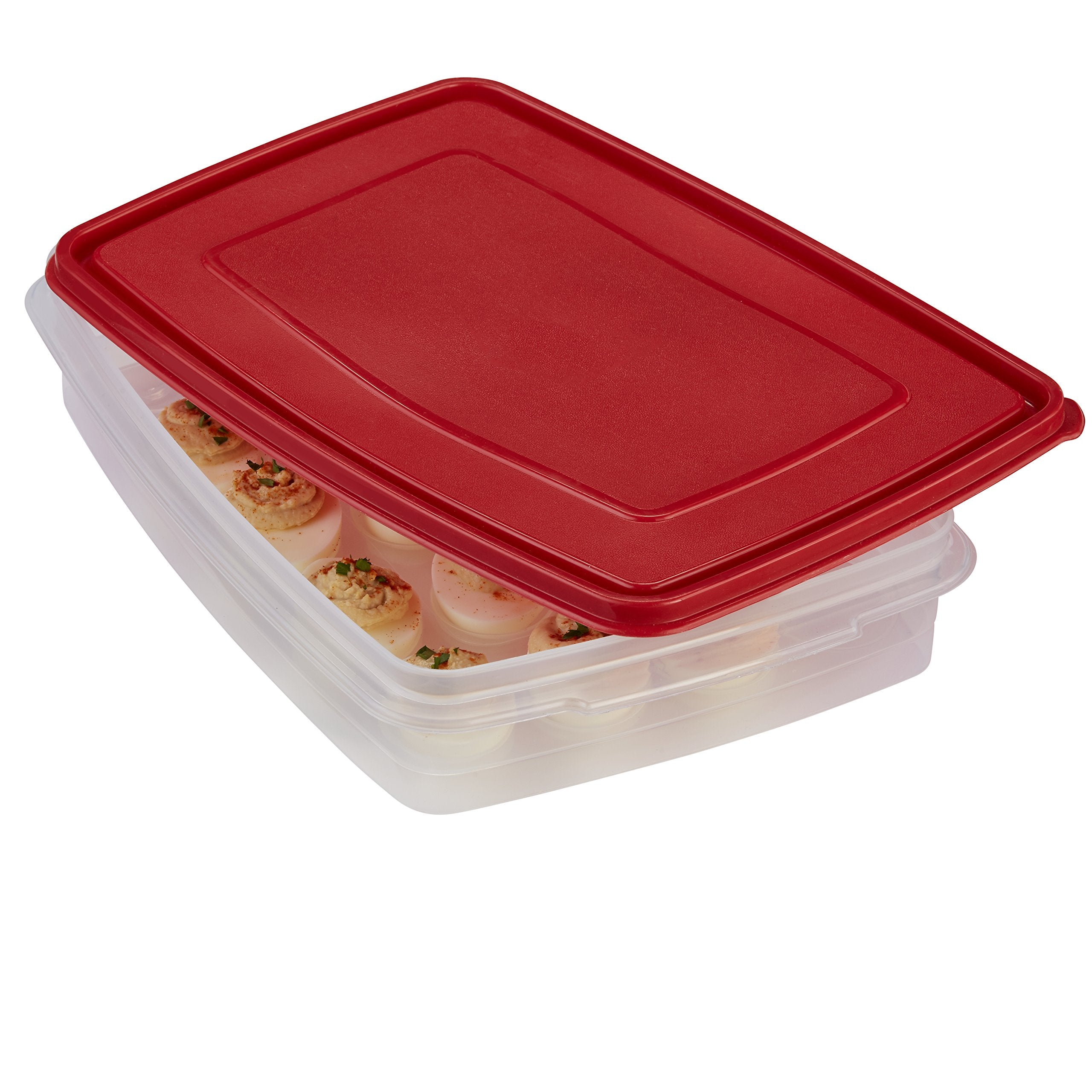 Rubbermaid Plastic Egg Keeper Container, 1 Pack, Red, Model 1777192