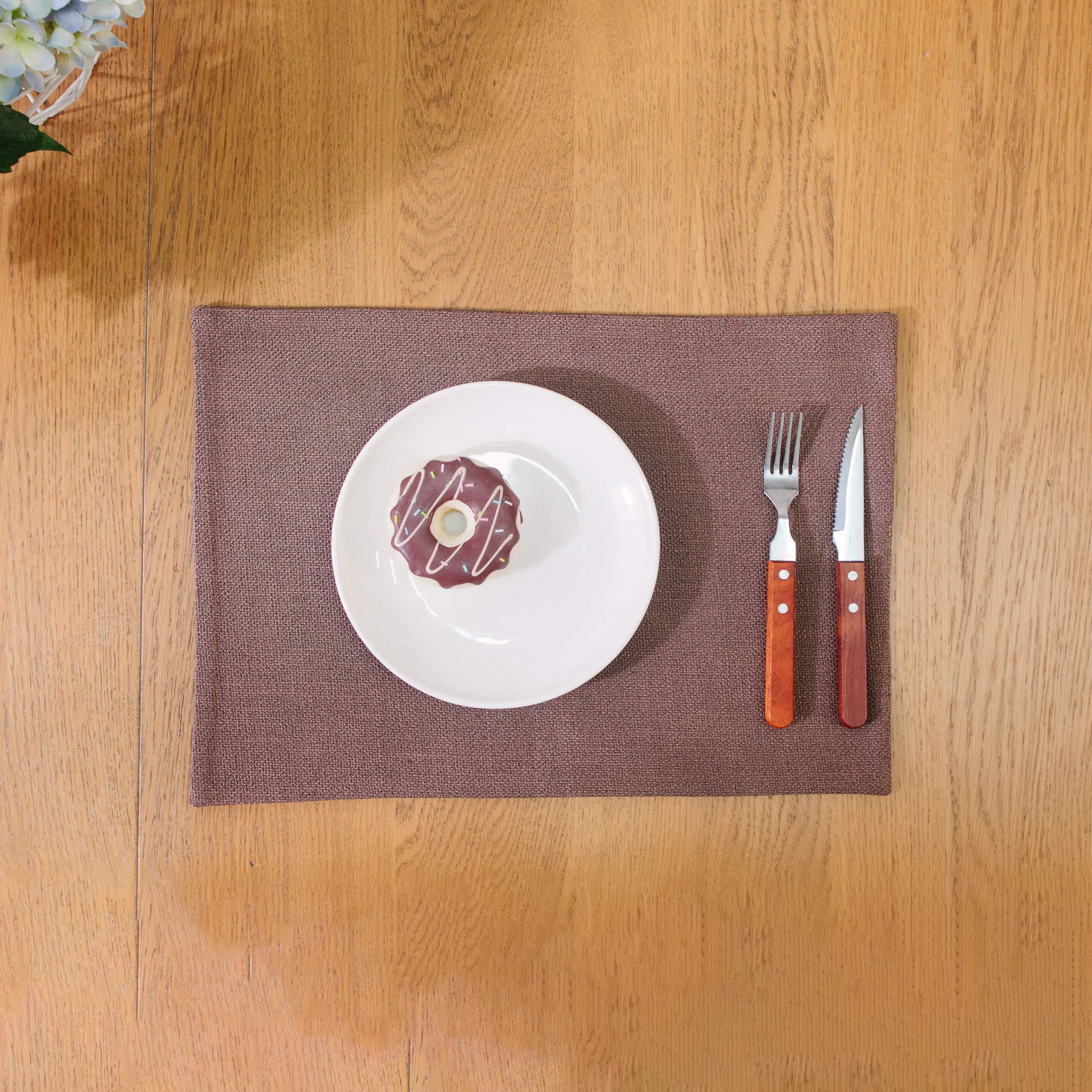 Natus Weaver 4 Piece Soft Handmade Faux Linen Place Mats Heat Resistant Dining Table Place Mats Kitchen Table Mats 12 X 18 Coffe