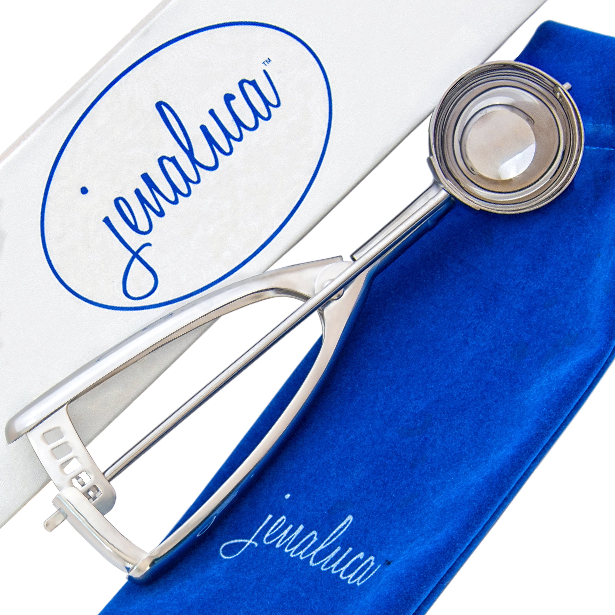 Jenaluca Ice Cream Scoop - Cookie Dough And Cupcake Scoop - 18/8 Stainless Steel (Large Scoop With Gift Bag) - #24-3 Tablespoon