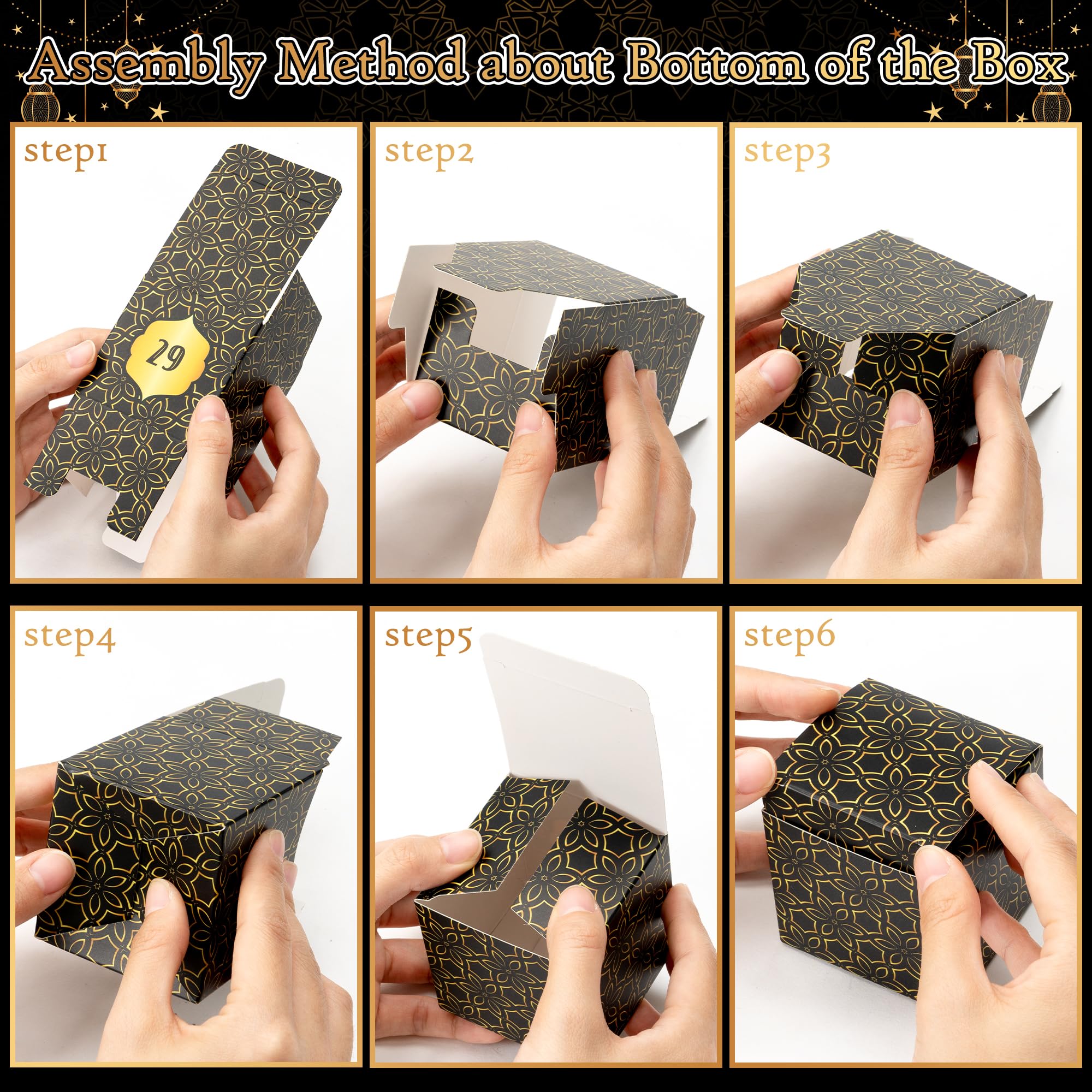 WATINC Ramadan Advent Calendar Decorations - 32pcs DIY Eid Mubarak Countdown Calendar, 30 Days Eid Advent Calendar Refillable Gi