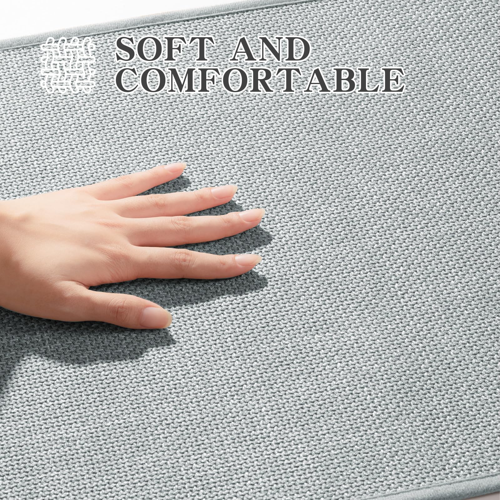 Chakme Bathroom Rugs Mat 59X25, Ultra Thin Non Slip Bath Mat Large Quick Dry Absorbent Bath Mat For Bathroom Floor, (Light Grey,