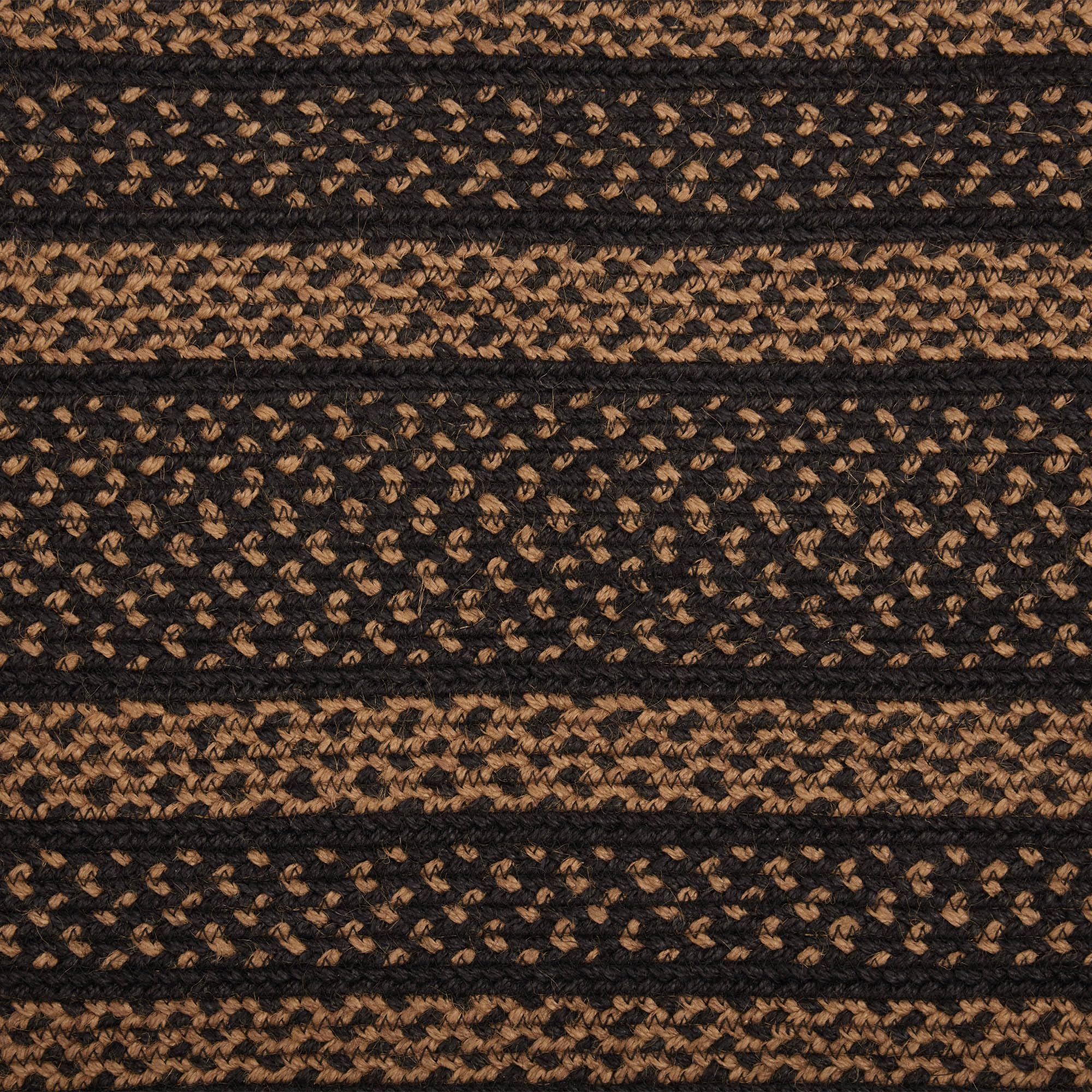 Vhc Brands Farmhouse Primitive Jute Black Striped Oval Table Runner Decor 13''X48''