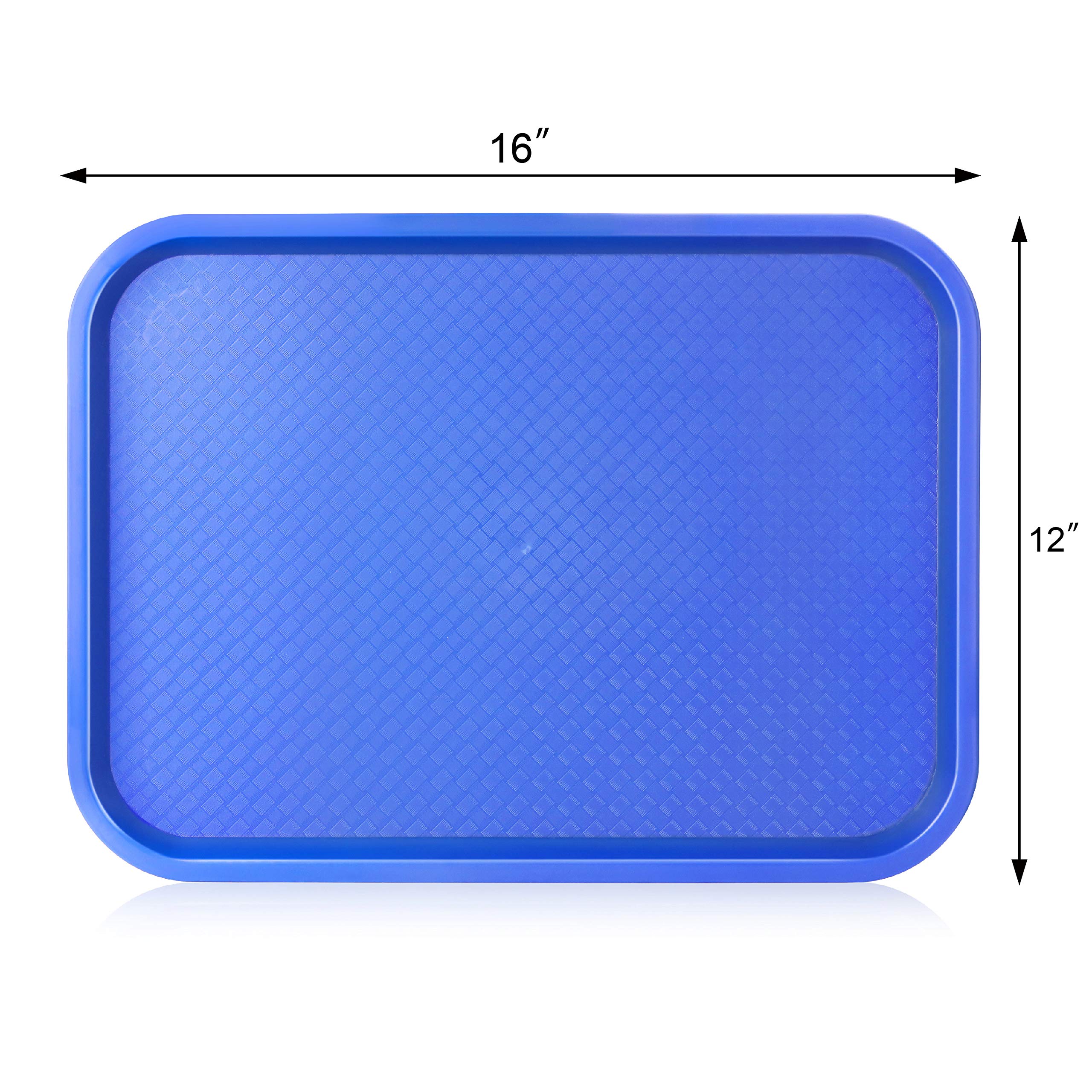 New Star Foodservice 24548 Blue Plastic Fast Food Tray, 12 By 16-Inch, Set Of 12