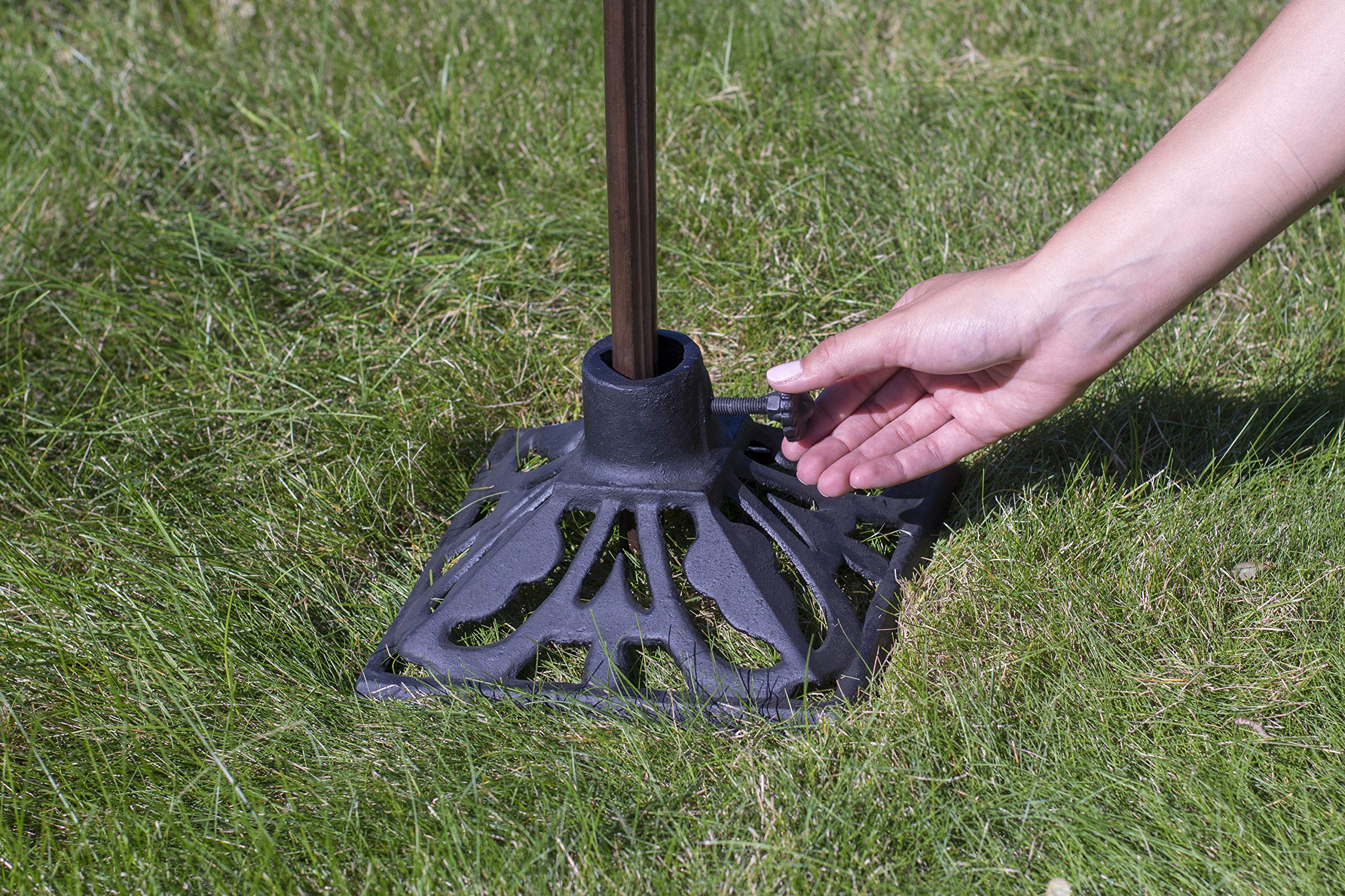 Tiki Brand Cast Iron Torch Stand, Black, 9.1L X 9.1W X 4.8H -Inches, 1312322