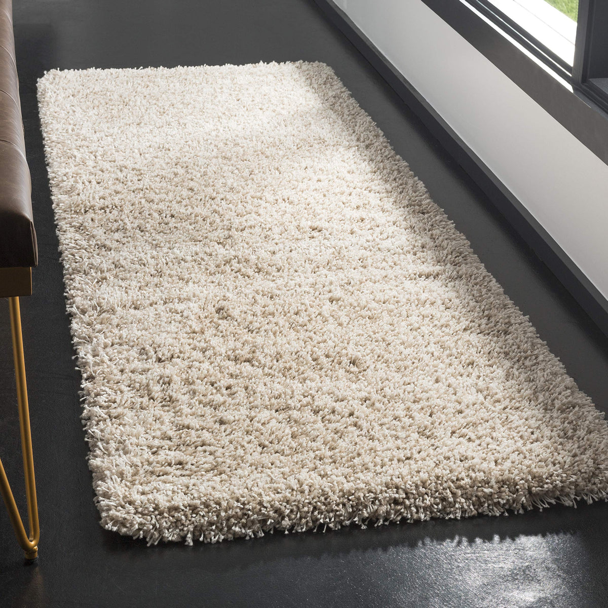 Safavieh California Premium Shag Collection 23 X 11 Beige Sg151 Non-Shedding Living Room Bedroom Dining Room Entryway Plush 2-In