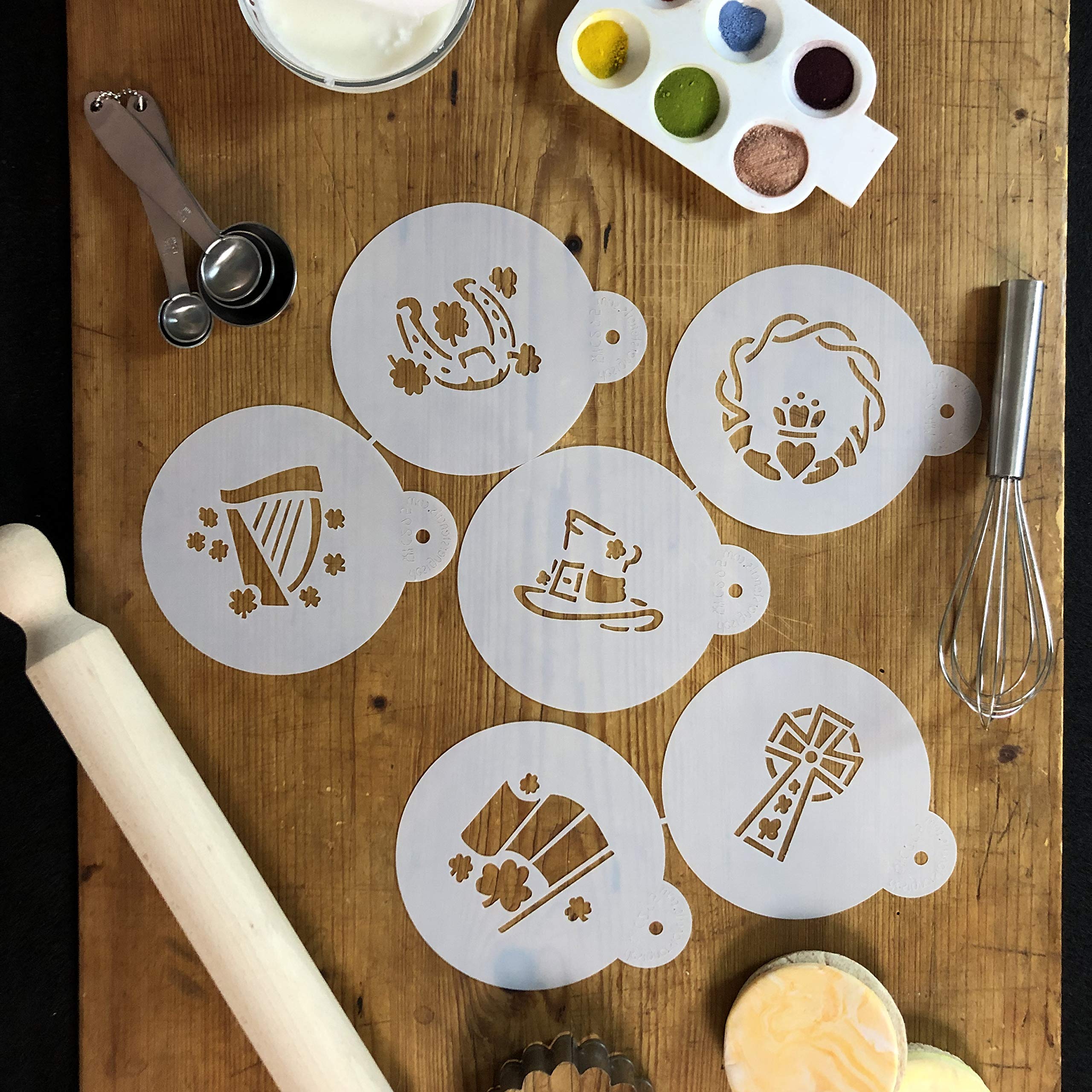 Designer Stencils Irish Celtic St. Patrick'S Day Cookie Stencil (Large), Beige/Semi-Transparent