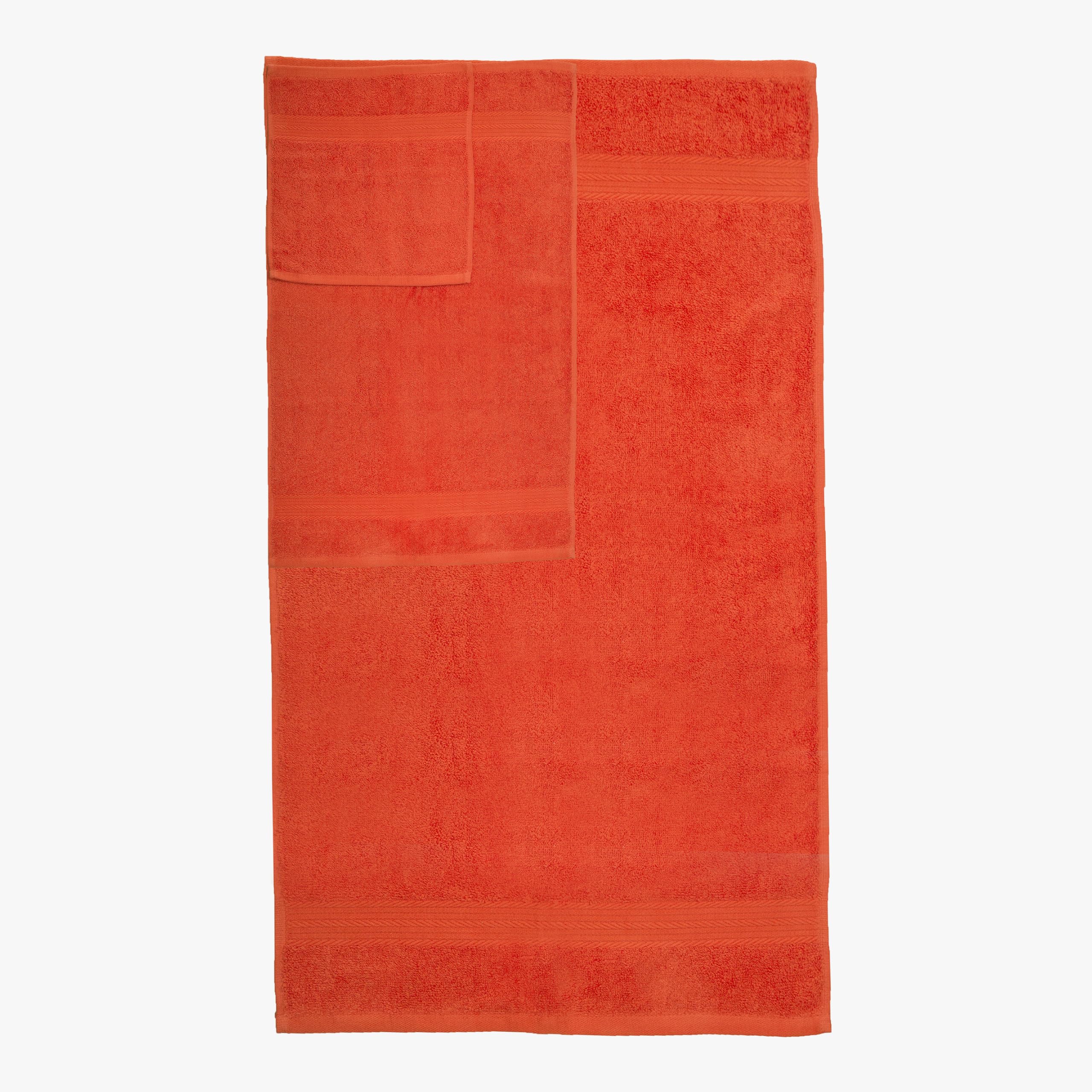 Ample Decor 100% Cotton Luxury 6 Piece Towels Set  2 Bath Towels  2 Hand Towels  2 Wash Cloths for Bathroom - Orange Towel Sets