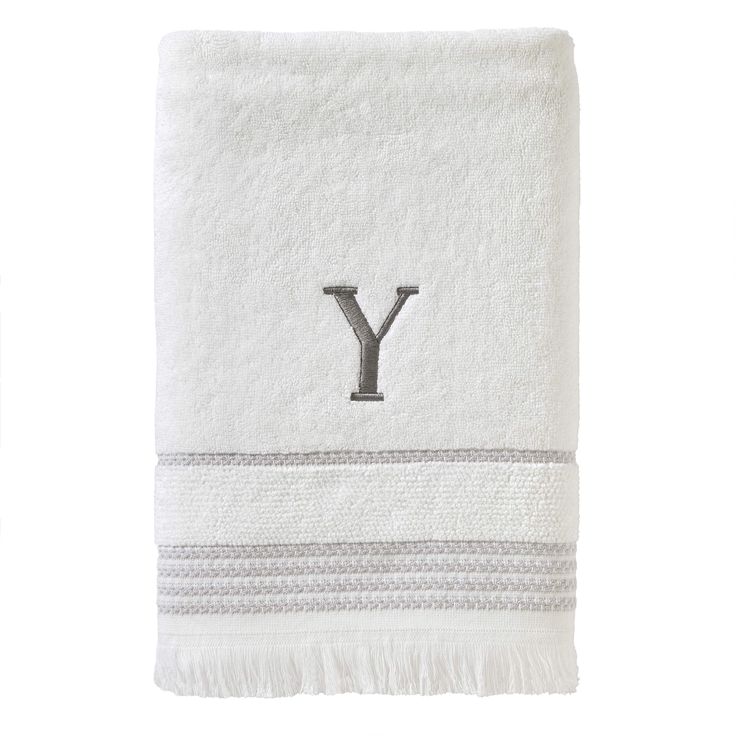 Skl Home Casual Monogram Bath Towel, Y, 28X54, White