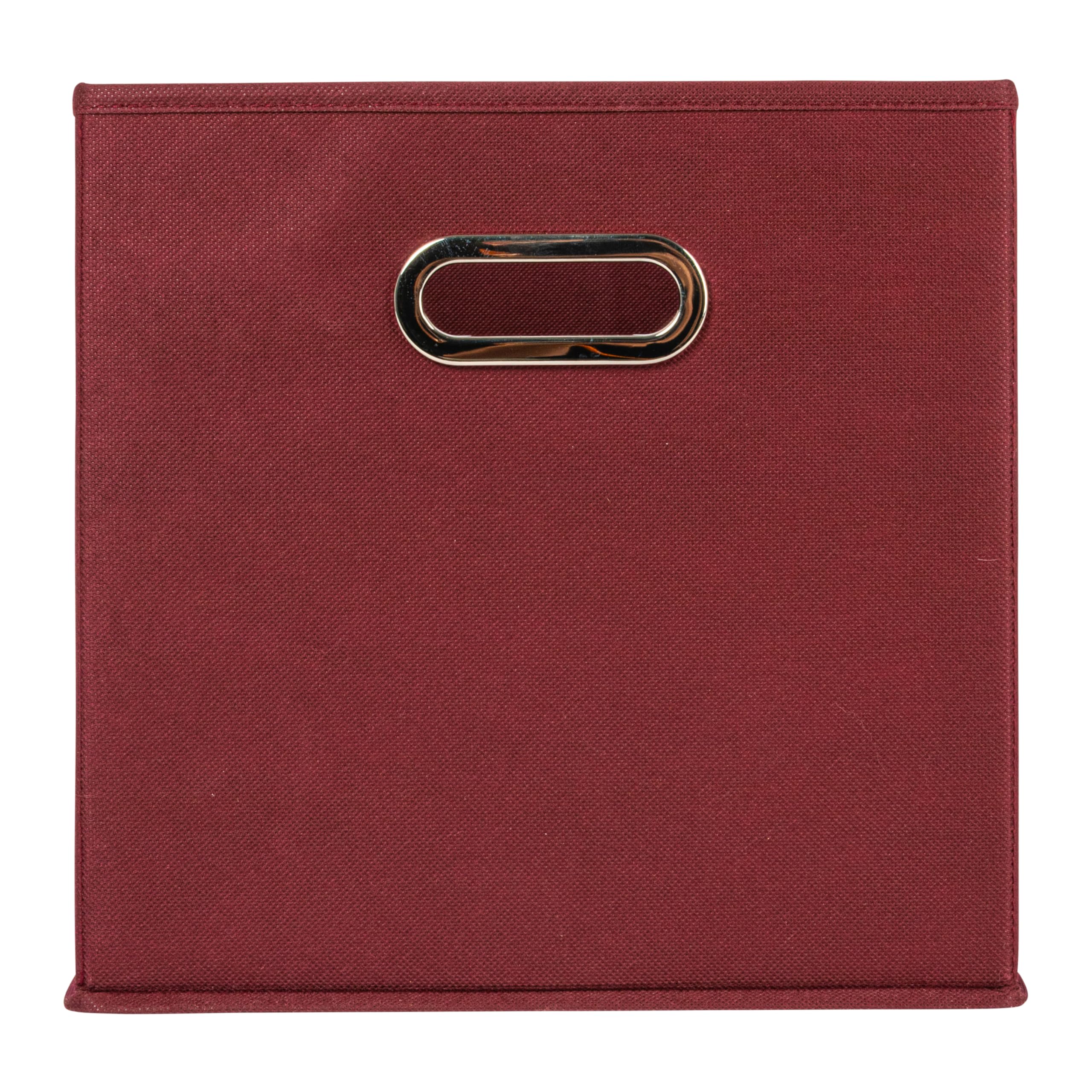 Household Essentials Square Storage Bin, Burgundy