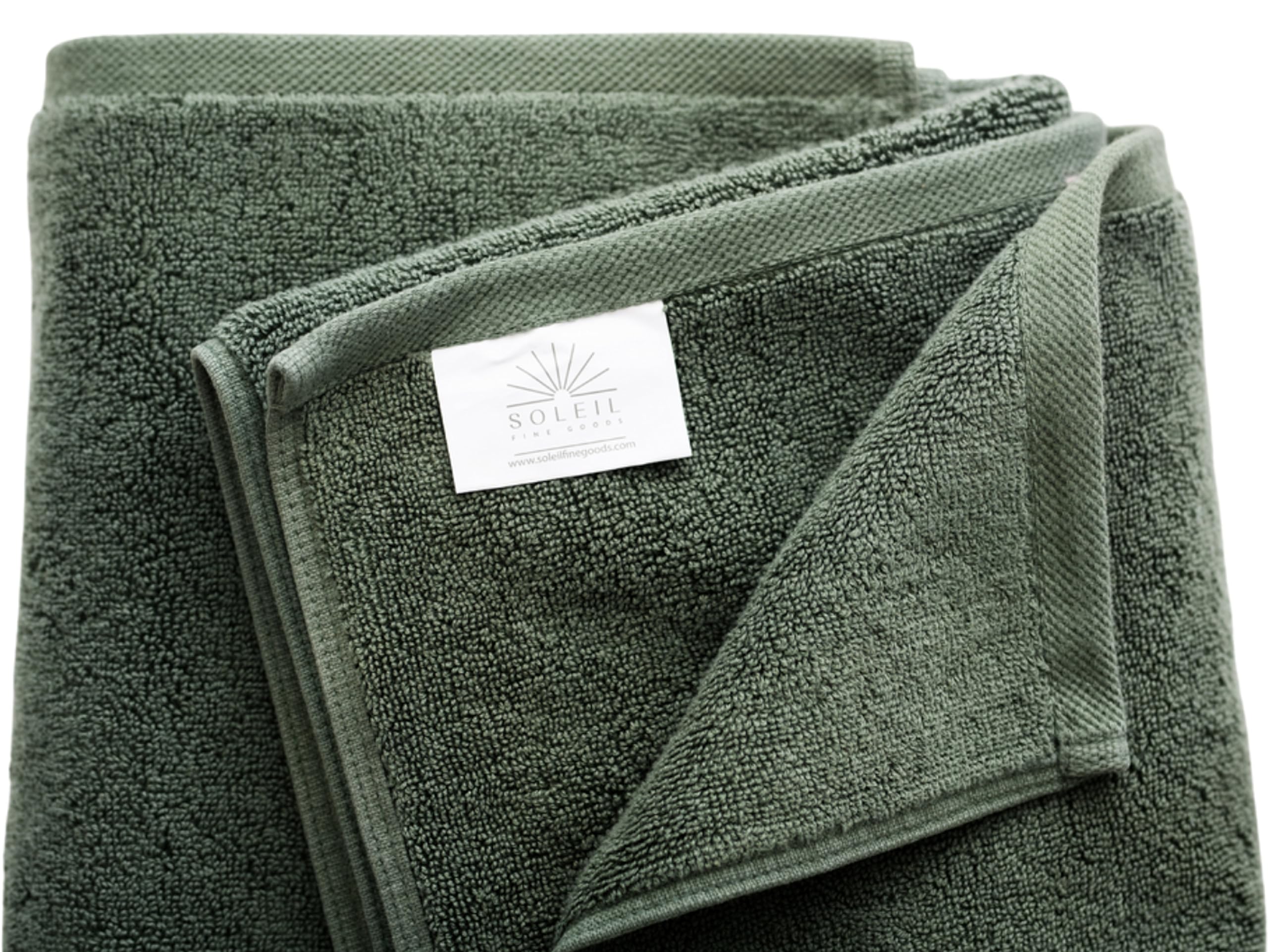Soleil Fine Goods, 4 Piece Bathroom Towel Set, 800Gsm Thick And Borderless 27 X 54 Inches, 100% Cotton Bath Towels, Highly Absor