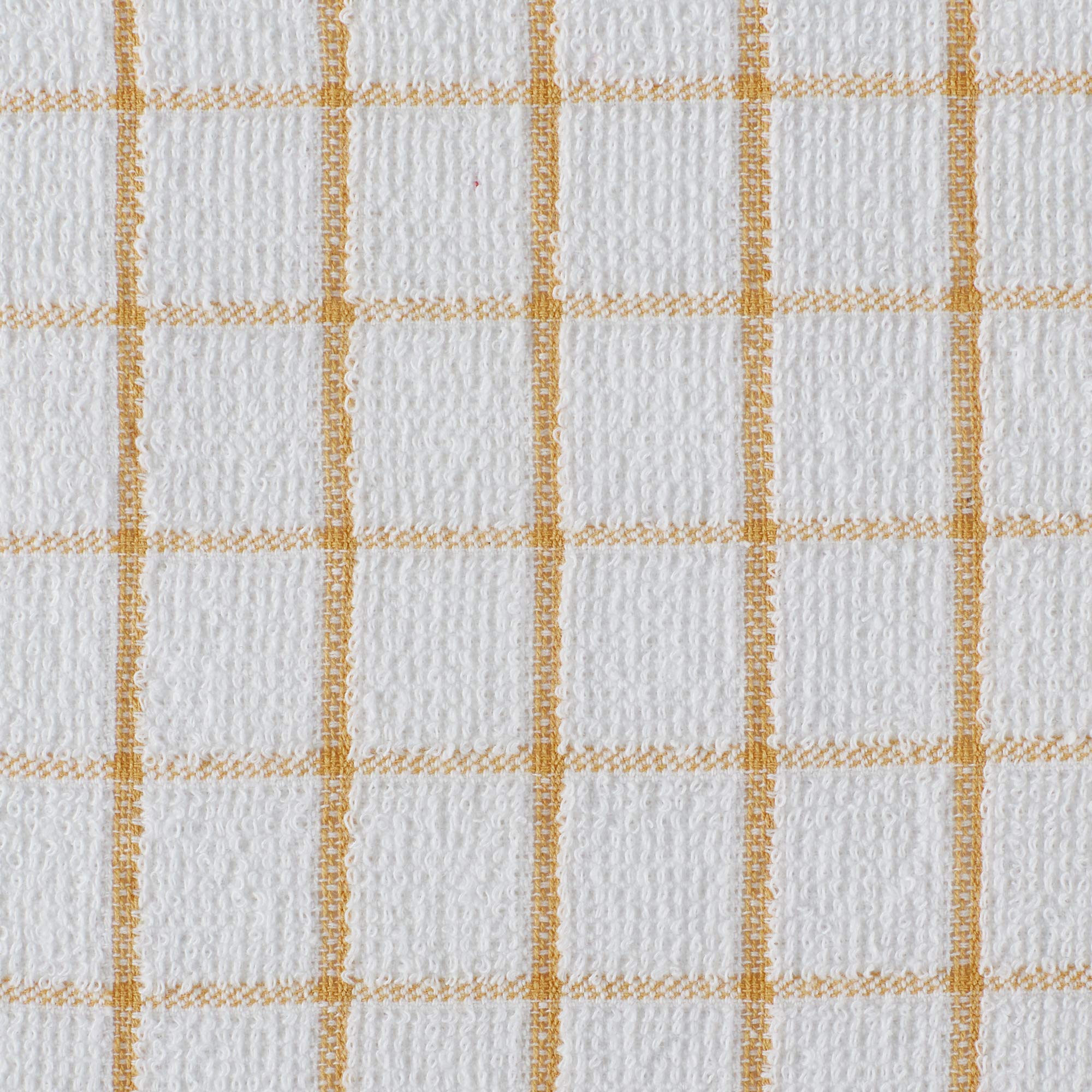 Dii Basic Terry Collection Windowpane Dishcloth Set, 12X12, Honey Gold, 6 Piece