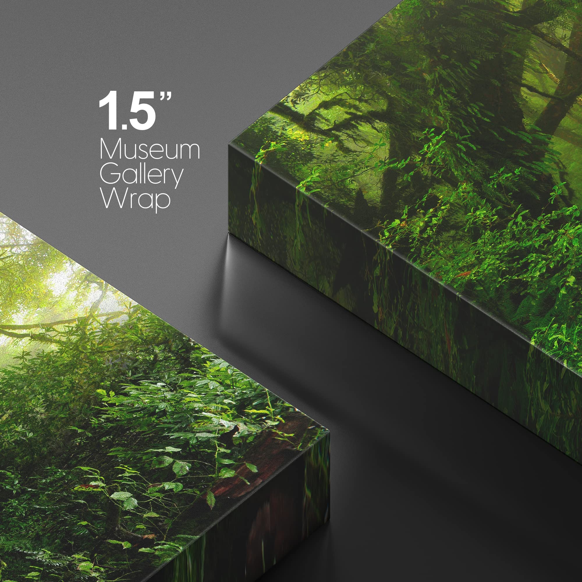 Wall26 Canvas Print Wall Art Nepal Green Forest & Waterfall Nature Wilderness Photography Modern Art Rustic Scenic Colorful For
