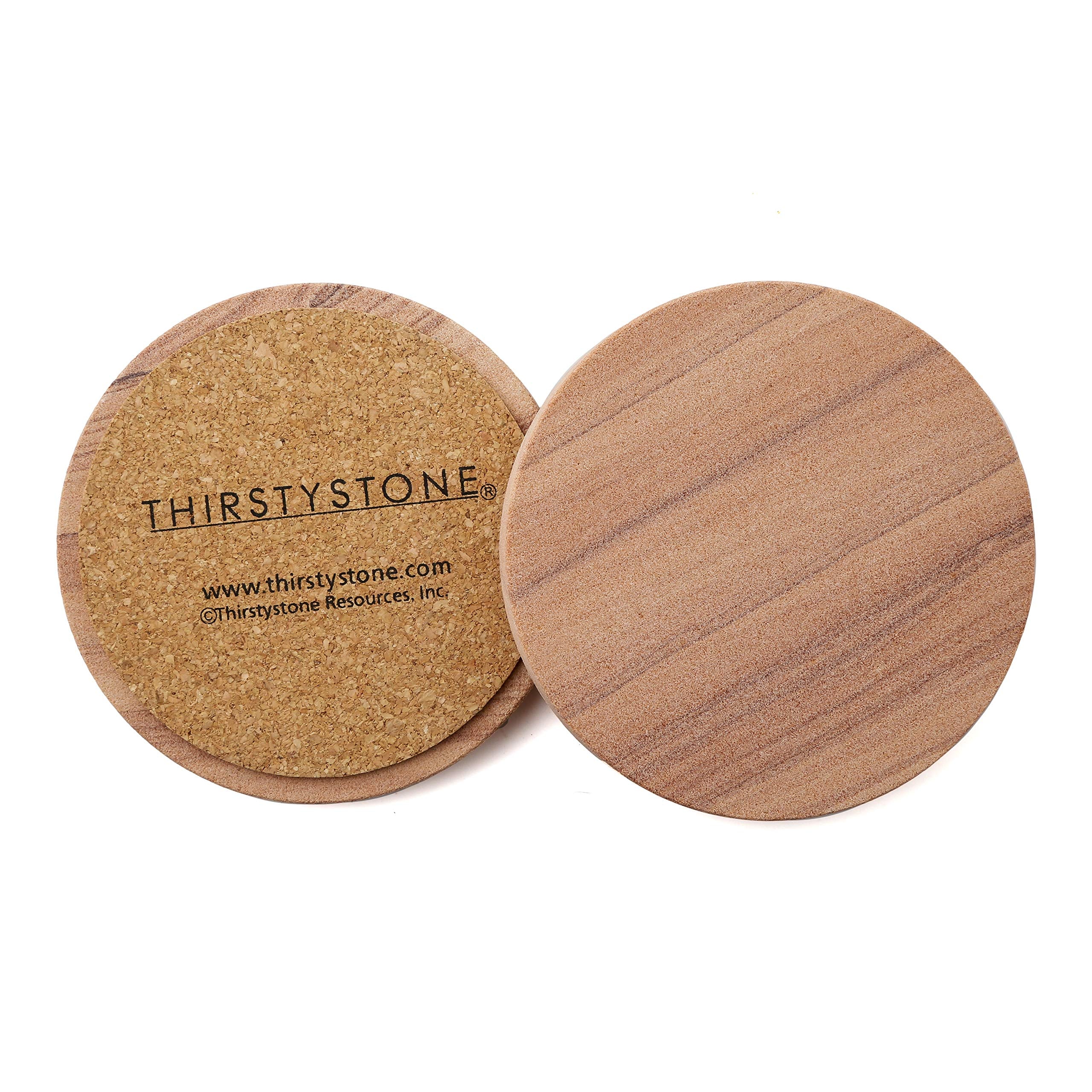 Thirstystone Cinnabar Brand, Multicolor All Natural Sandstone-Durable Stone With Varying Patterns, Every Coaster Is An Original,