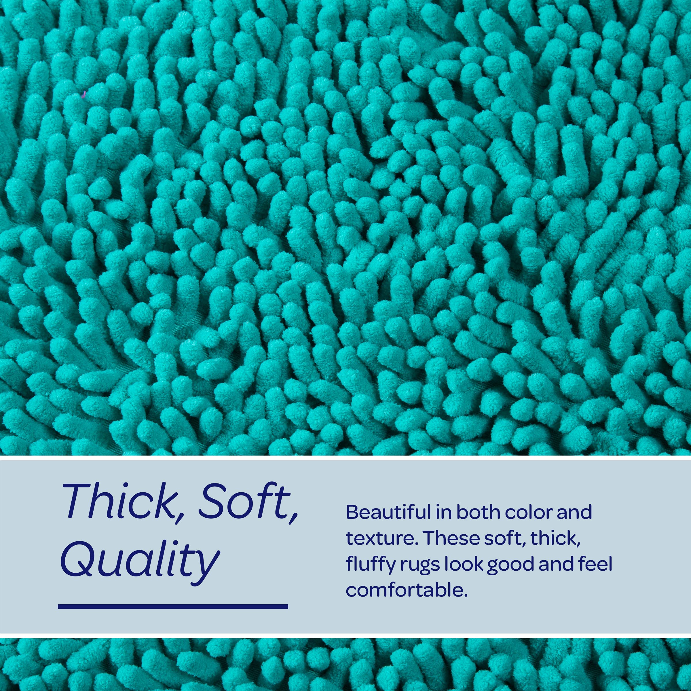 Bedford Home Seafoam 2 Piece Memory Foam Shag Bath Mat, 32''X21''X1.25''