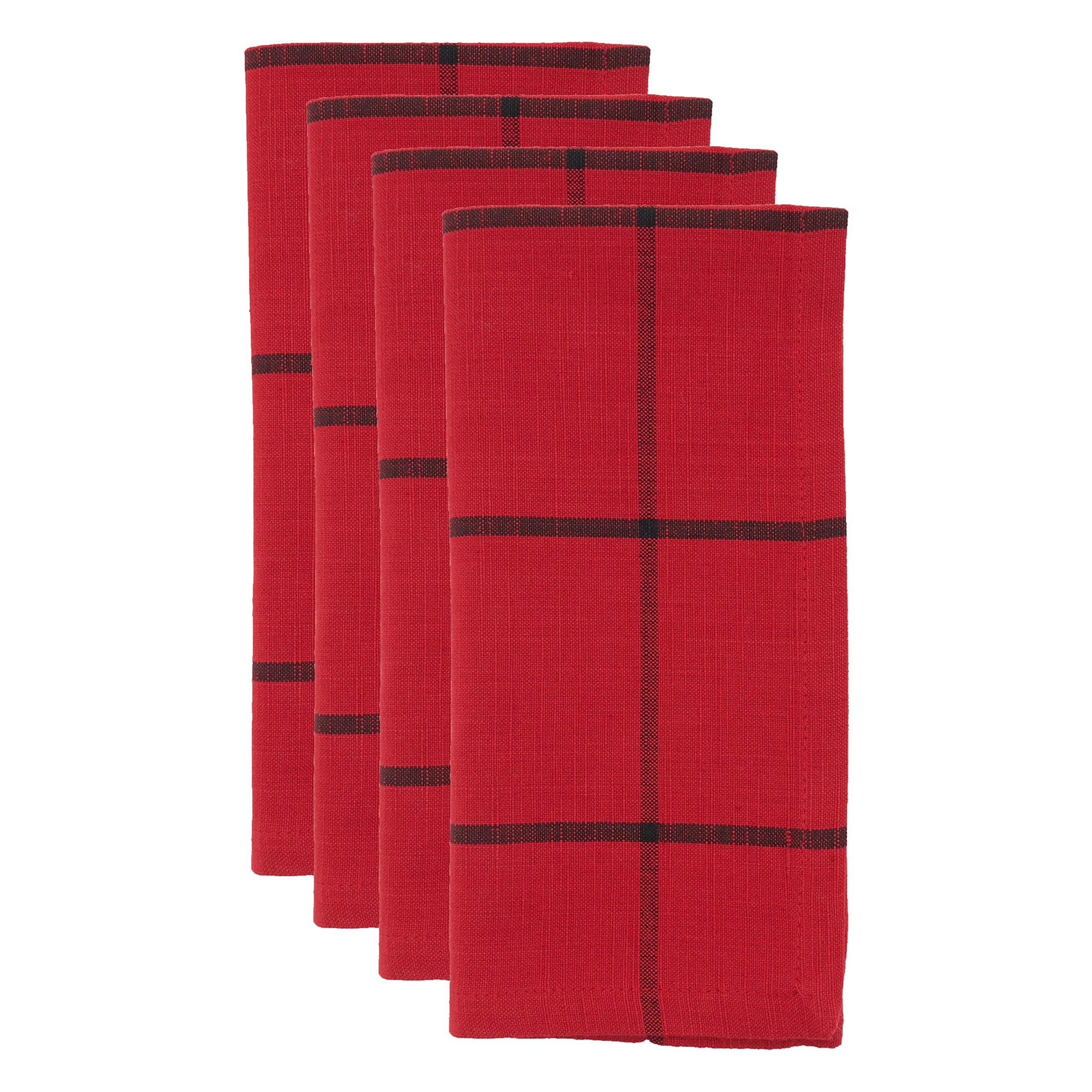 Windowpane Plaid Table Napkins (Set Of 4)
