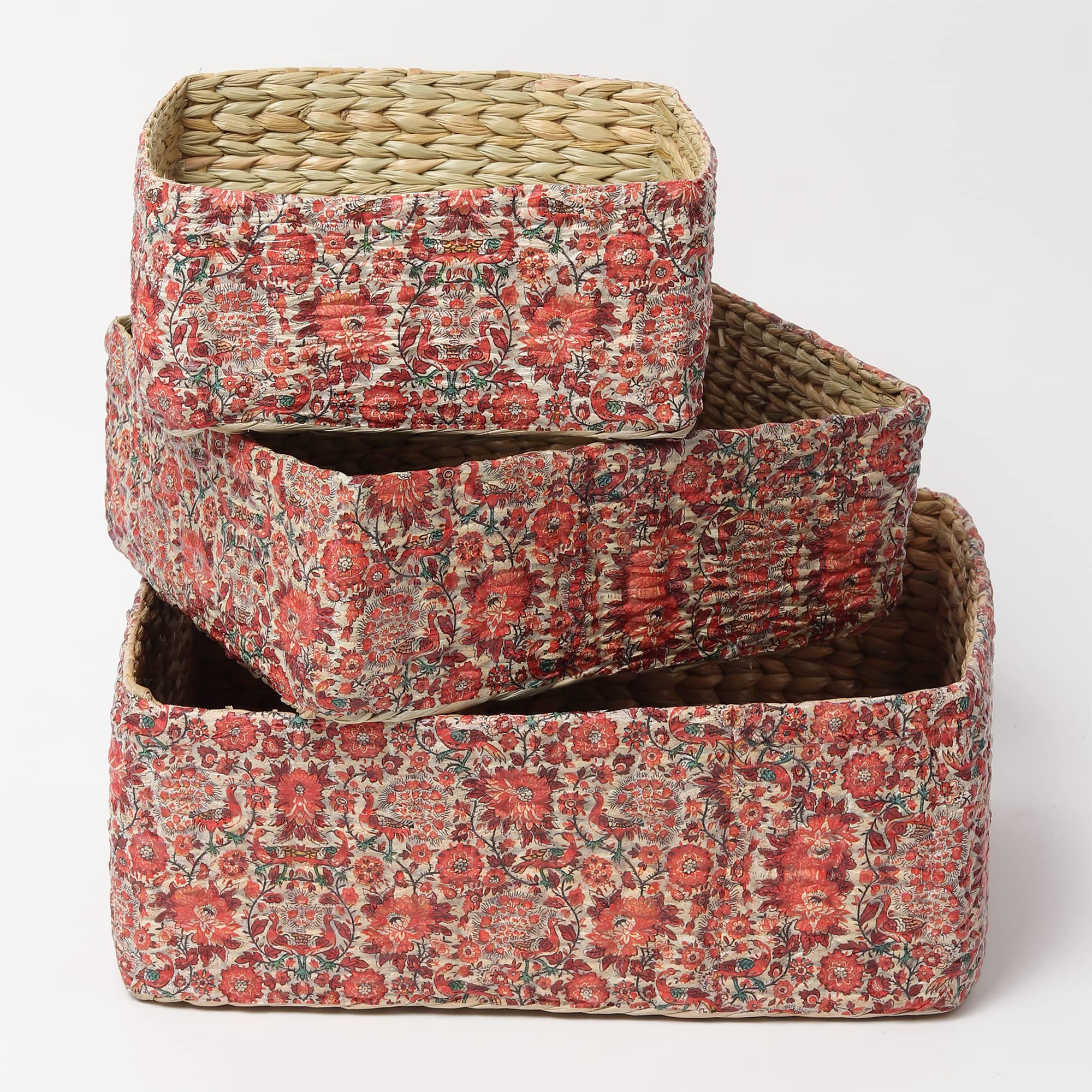 Habere India-All the Cultures Fabricating India Cane Basket | Gift Hamper Basket | Wardrobe Basket | Jute Baskets | Bathroom Org