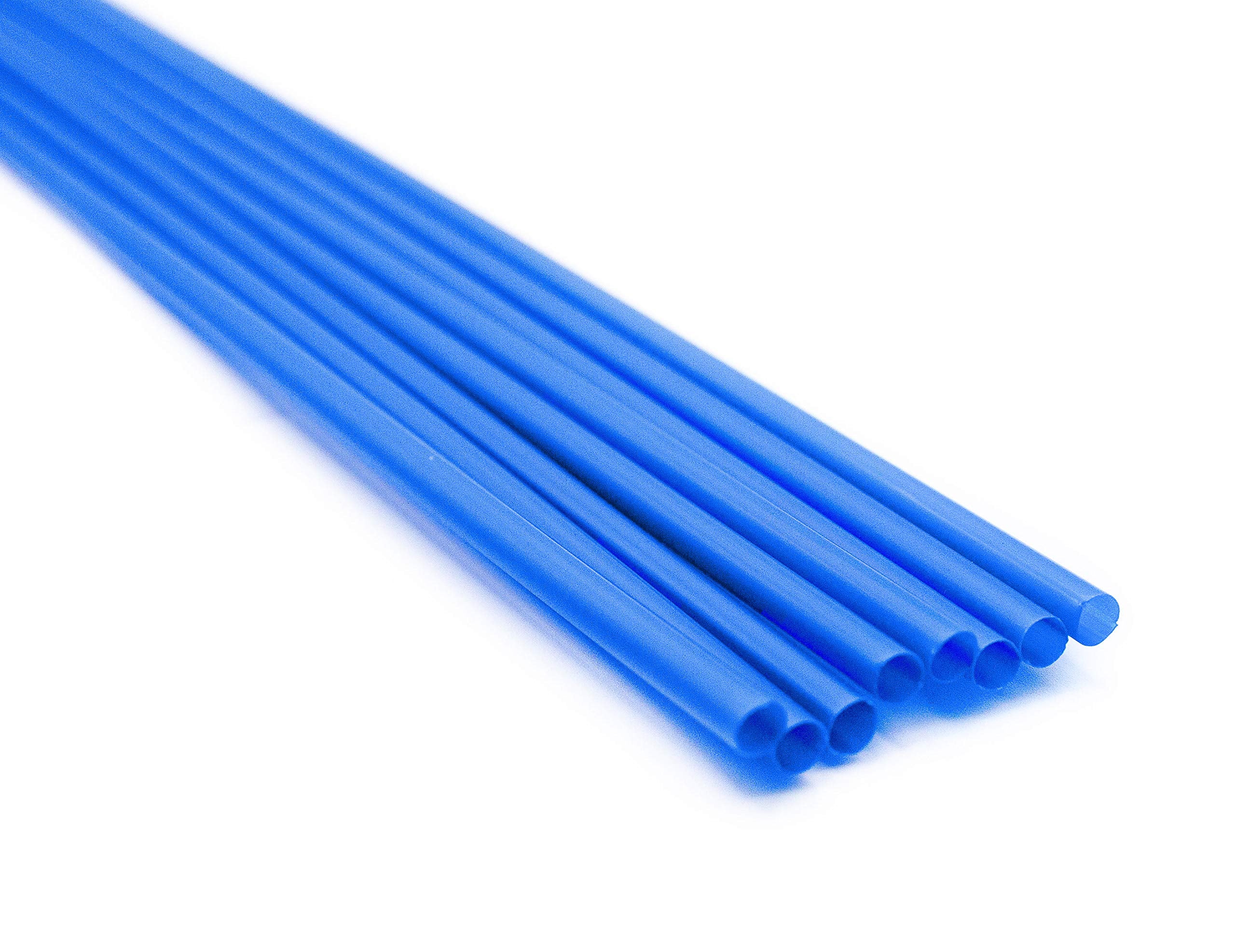 Made In Usa Pack Of 250 Unwrapped Bpa-Free Plastic Slim Extra Long Drinking Straws (Blue - 18'' X 0.21'')