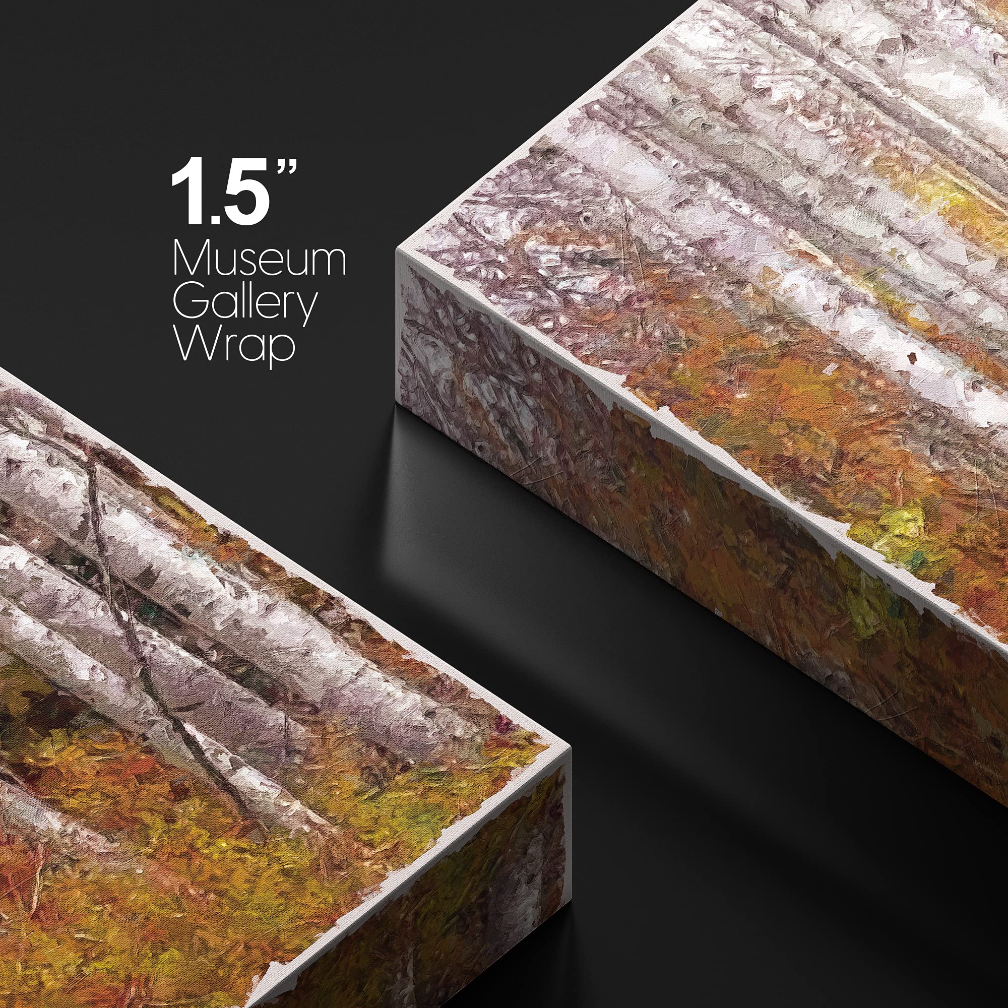 Wall26 Canvas Print Wall Art Paint Stroke Birch Trees With Brown Leaves Nature Wilderness Illustrations Modern Art Rustic Scenic