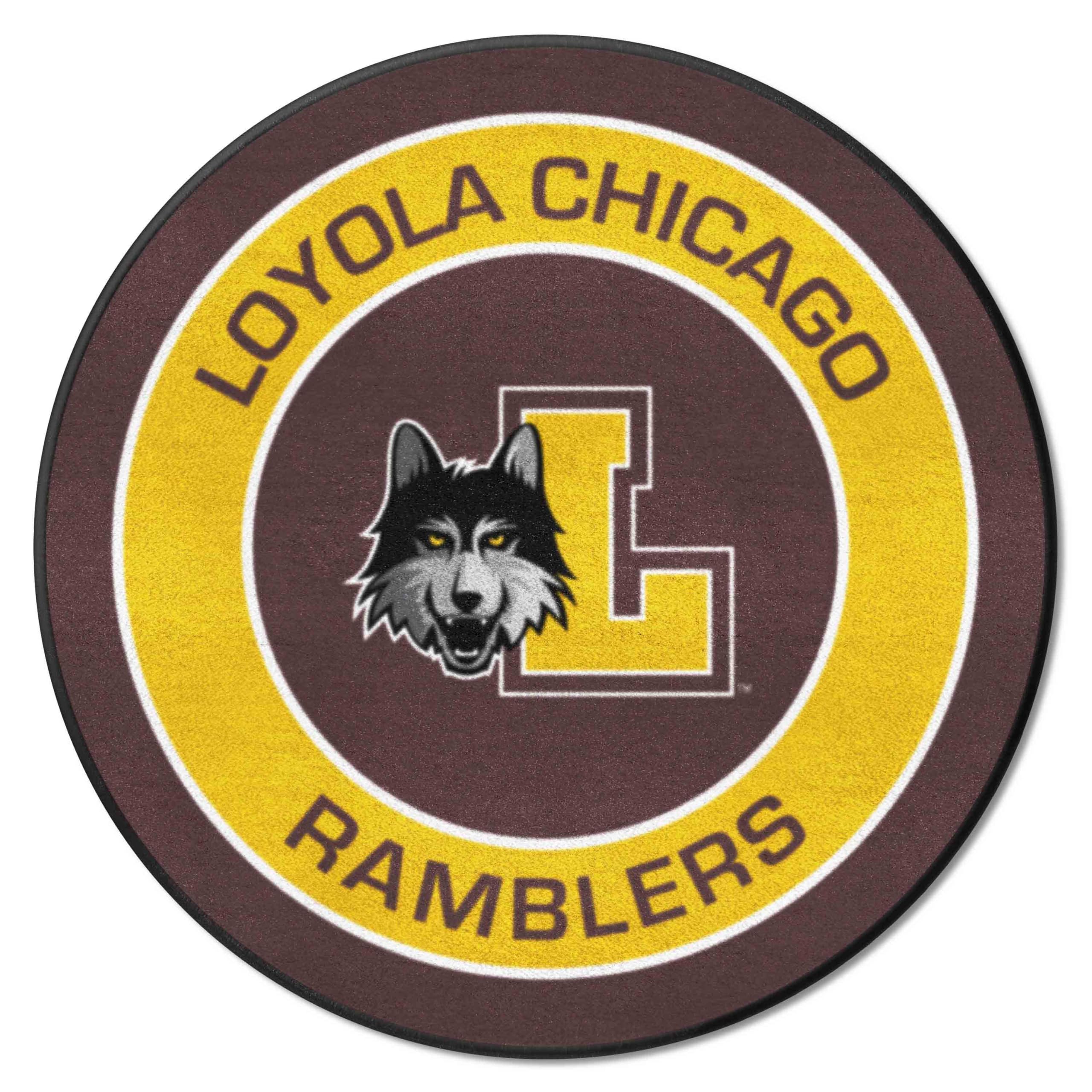 FANMATS 24503 Loyola Chicago Ramblers Roundel Rug - 27in. Diameter