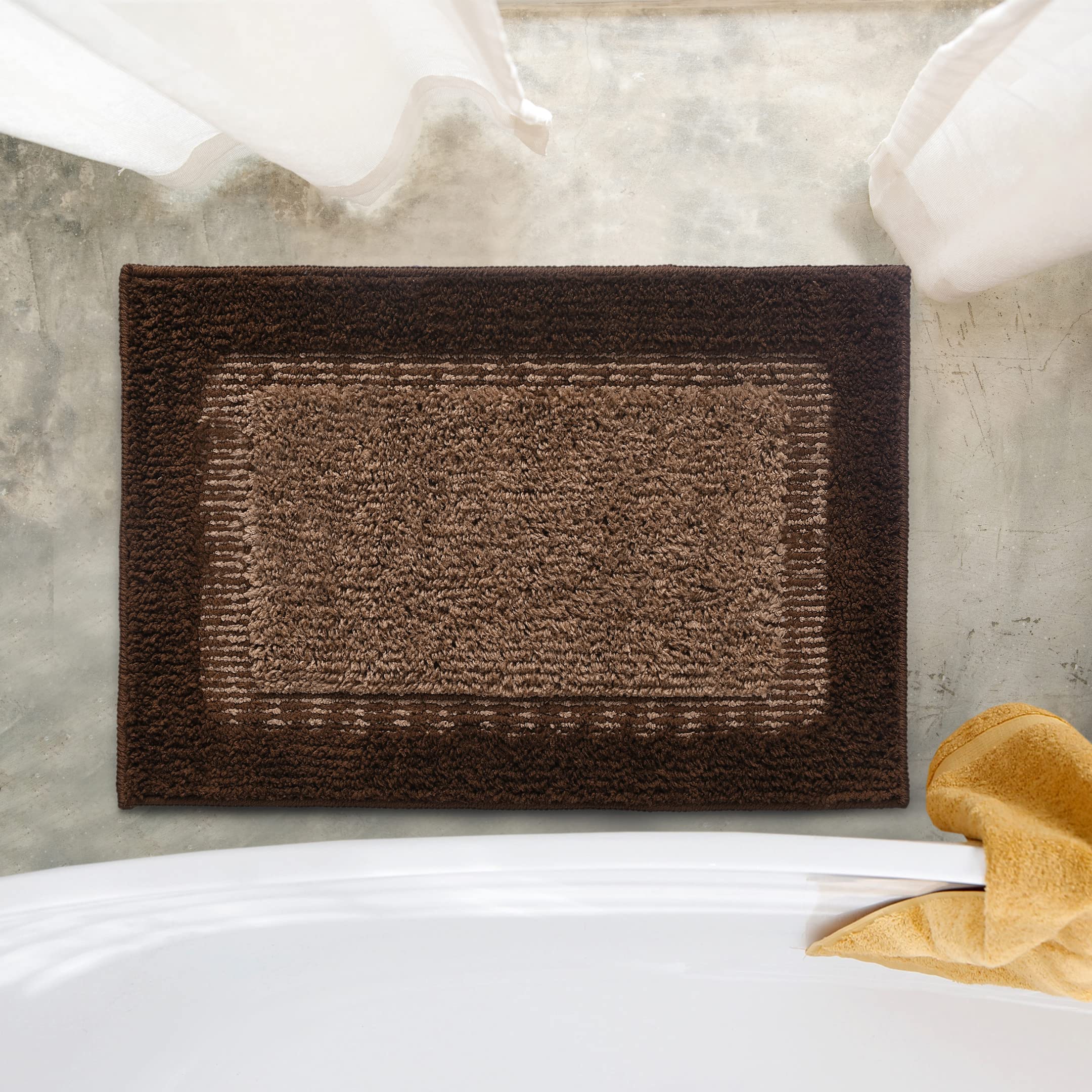 Elyesse Bath-Door Mat 40X58 Cm. Antiskid & Washable By Saral Home(Brown)