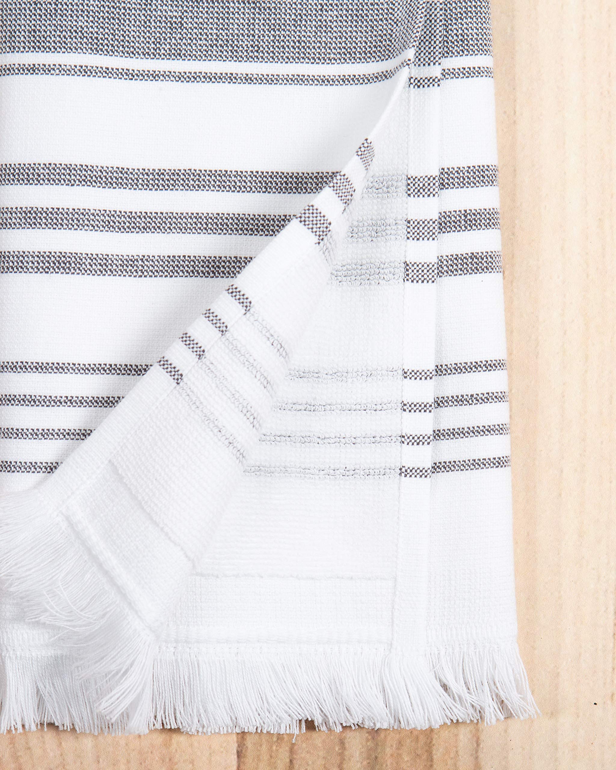 Hand Towels For Bathroom Set Of 2, 100% Cotton, 28X16 In, Turkish White Soft And Absorbent Decorative Bath Hand Towels, Modern G
