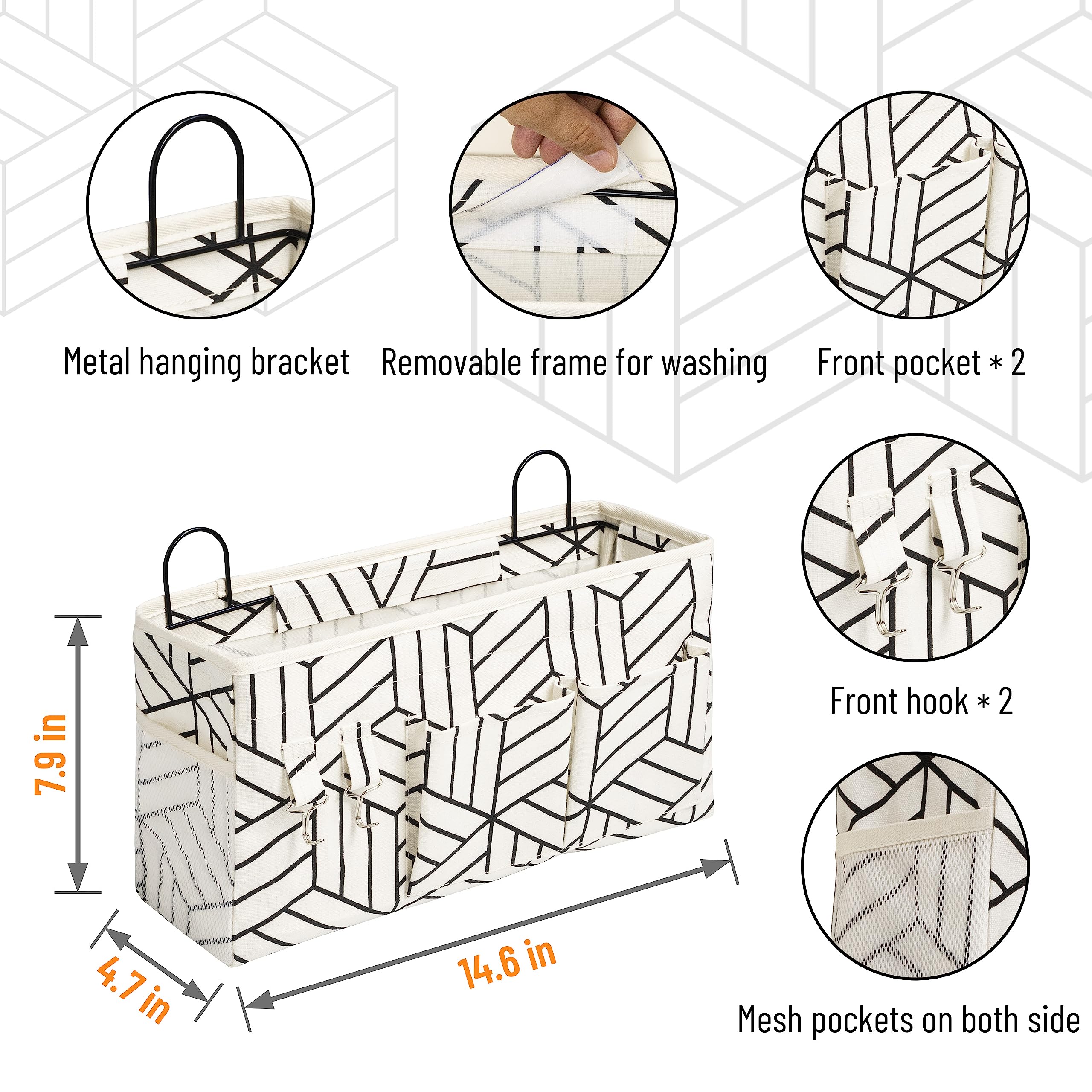 Hzzty Brny 2Pcs Large Wall Hanging Storage Bag, Door Closet Linen Fabric Pockets Organizer, Waterproof For Living Room Bedroom B