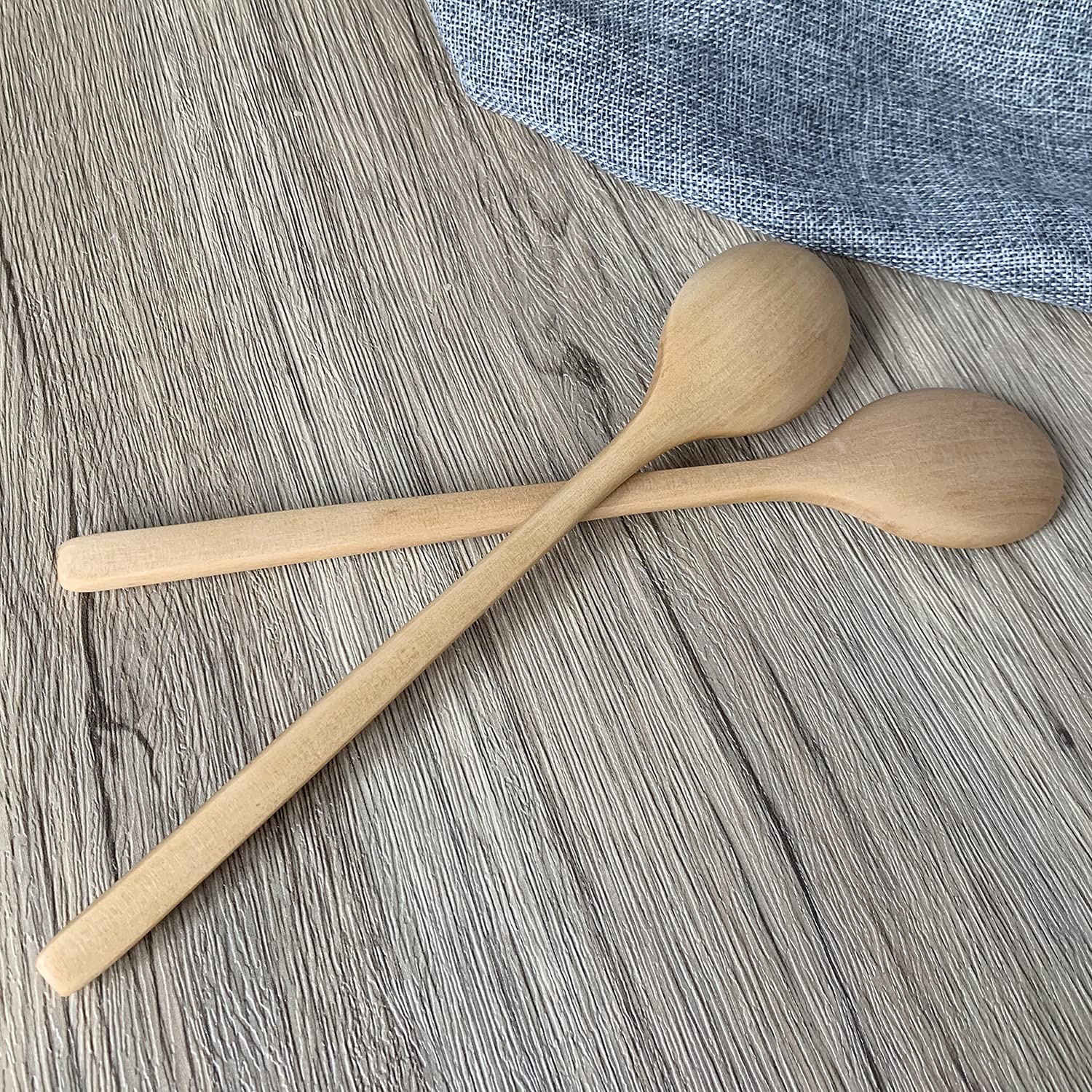 Wooden Spoons For Eating, Adloryea 9 Inch Small Wooden Soup Spoon Mixing Stirring Tasting, 6-Piece Wood Spoons For Soup And Kore