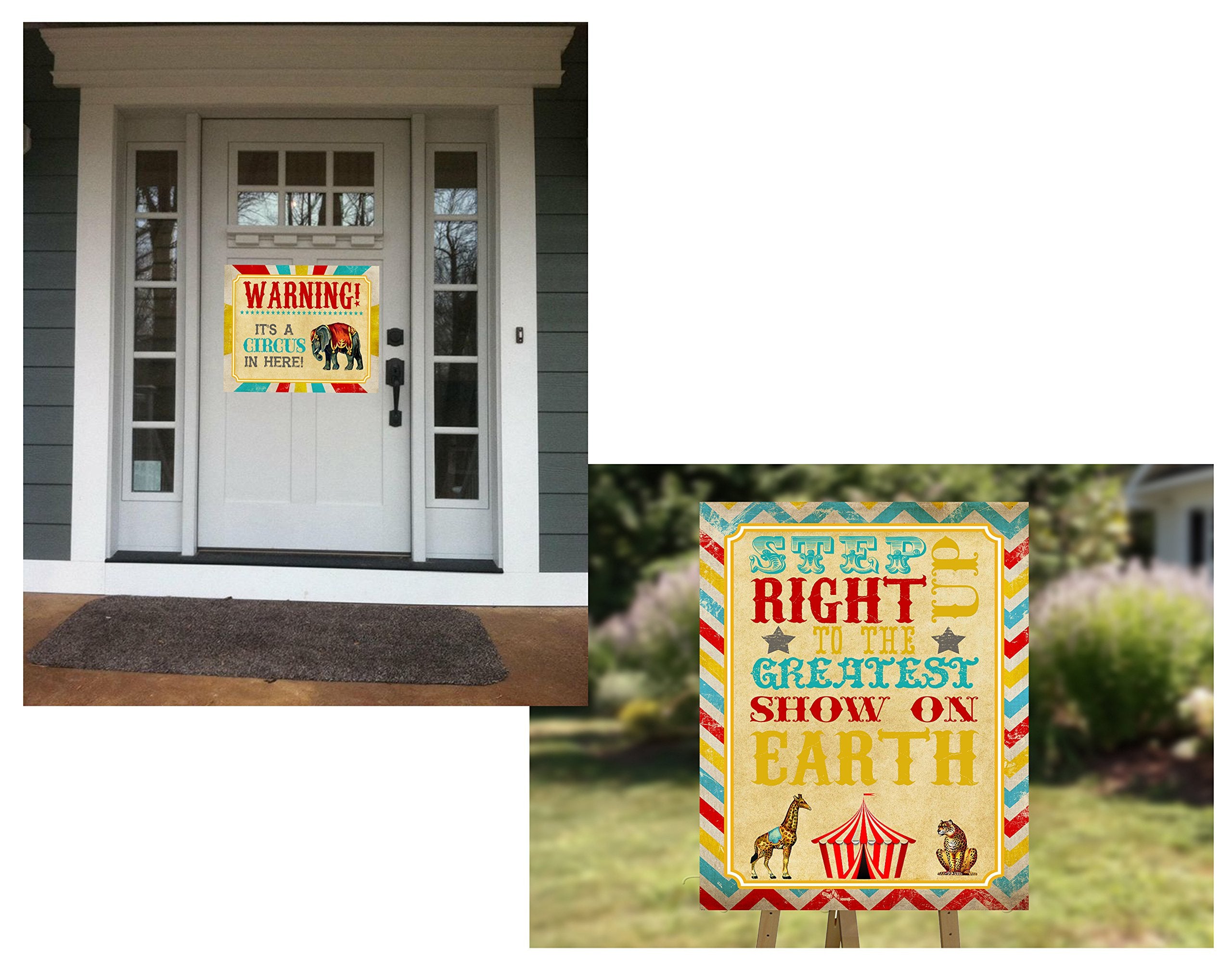 Silly Goose Gifts Retro Circus Themed Party Supply Supplies Invite Decor Birthday Carnival Food Signs (Welcome Decor)