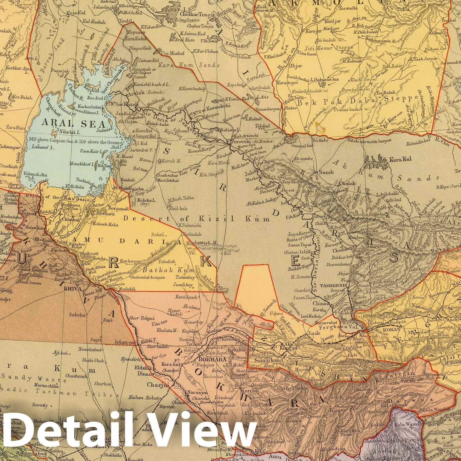 Historic Map : 1901 Central Asia. - Vintage Wall Art - 36In X 24In